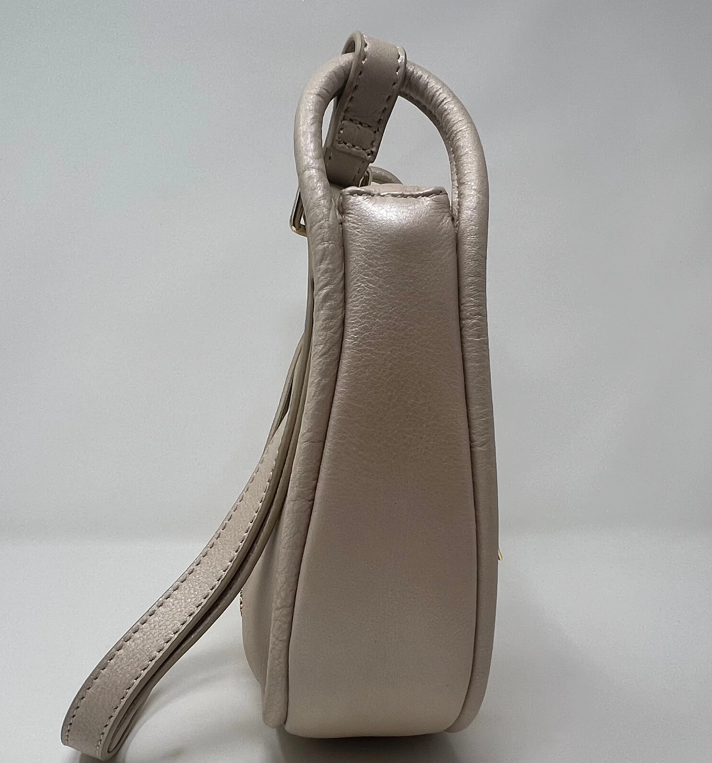 Petit Sac à Bandoulière en Cuir Champagne | Sabrina - Image 2