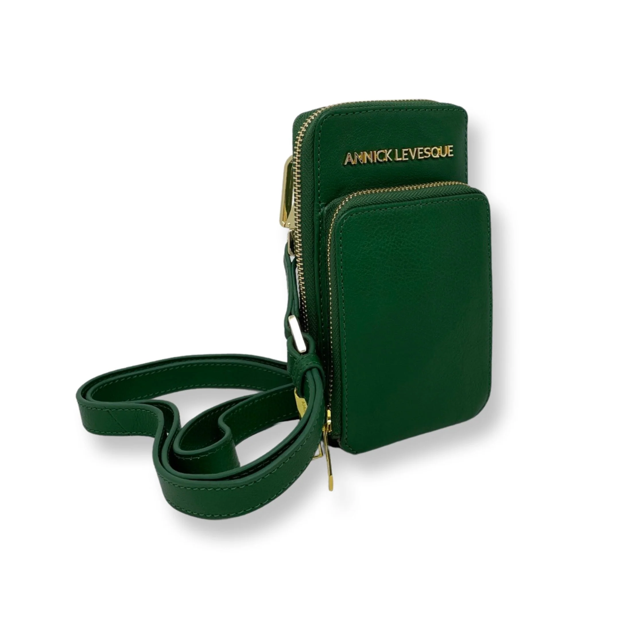 Petit Sac à bandoulière en Cuir Véritable Dark Green, Marie-Josée - Image 2