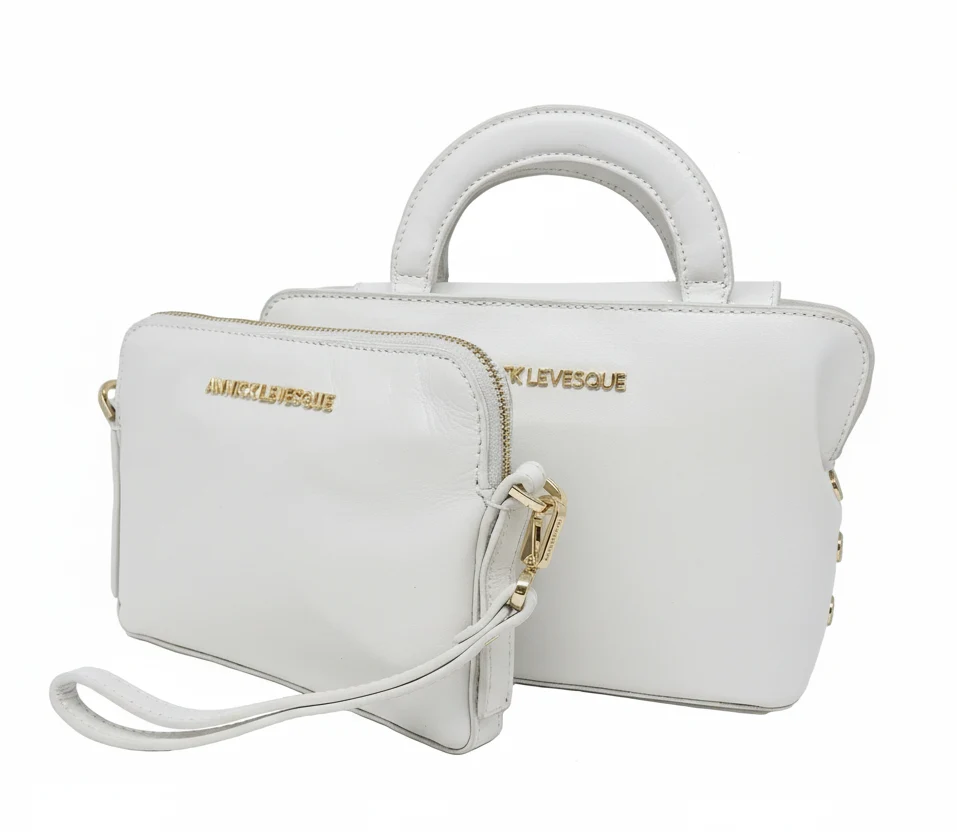 Petit sac à main deux en un, blanc | Clarence - Image 2