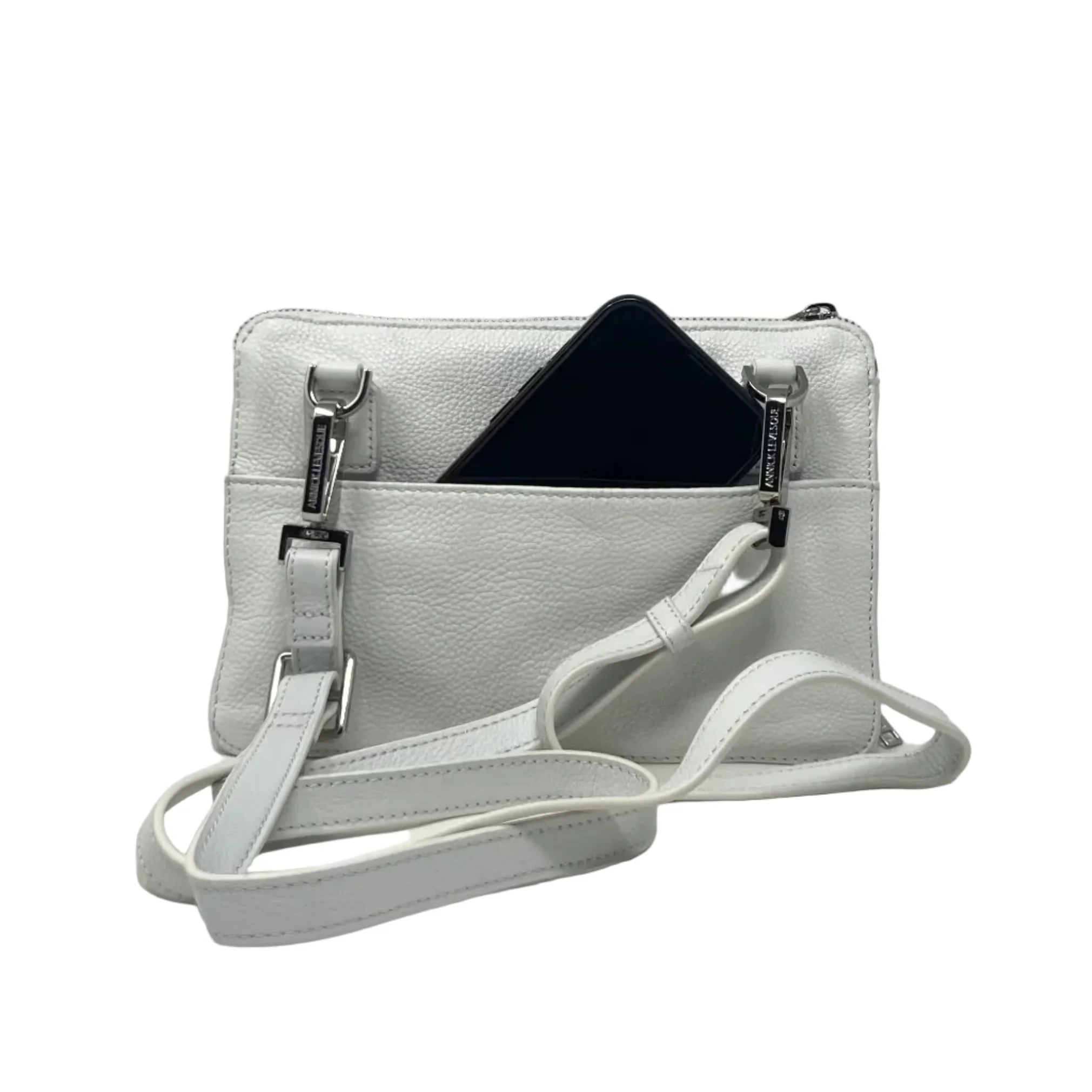 Petit Sac à Main Portefeuille en Cuir Véritable Blanc, Carmen - Image 4