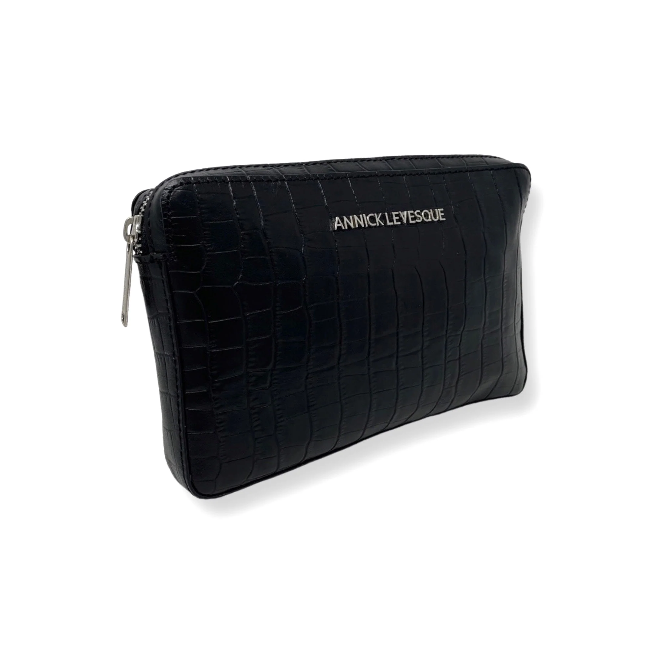 Petit sac bandoulière en Cuir Annie, Noir embossé - Image 2