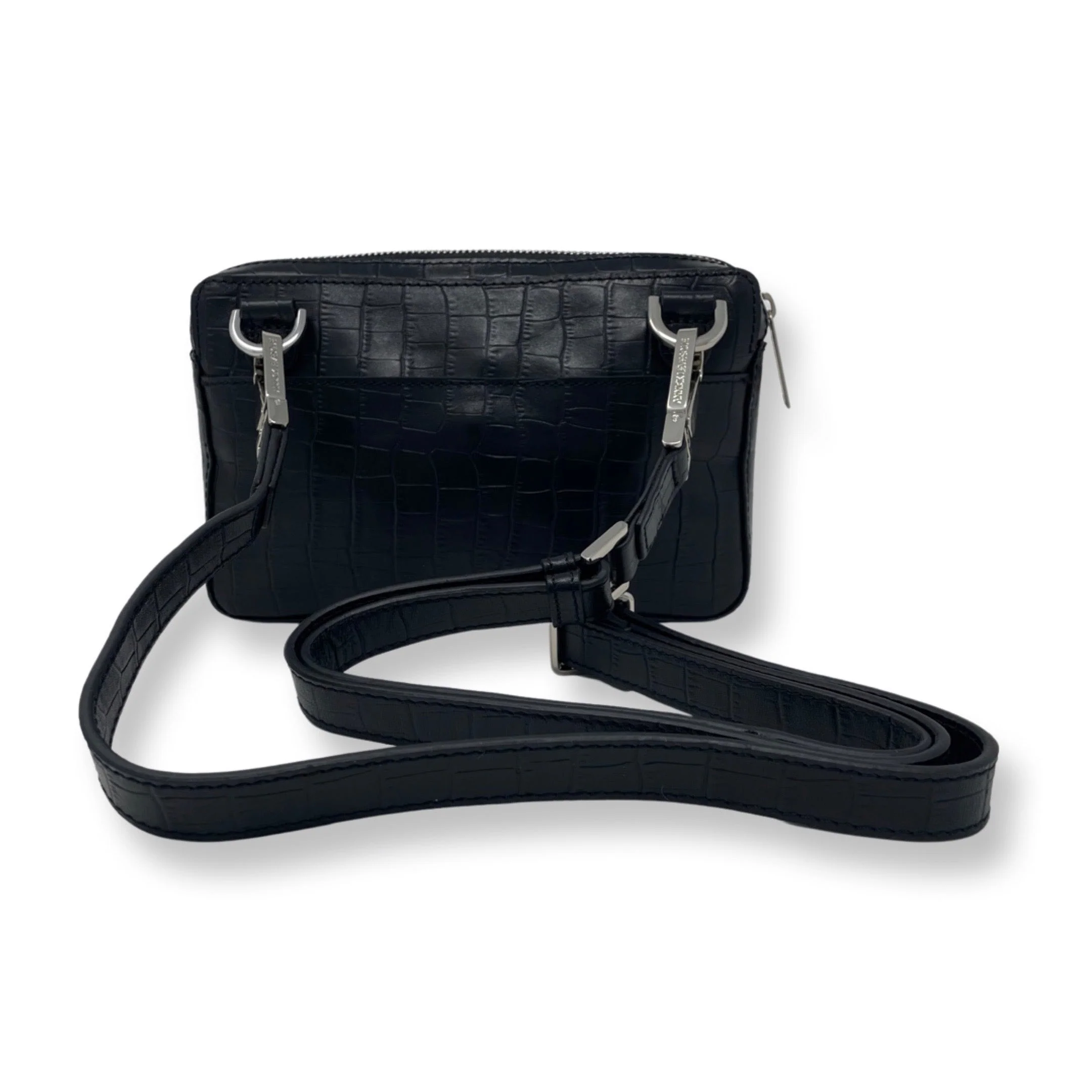 Petit sac bandoulière en Cuir Annie, Noir embossé - Image 3