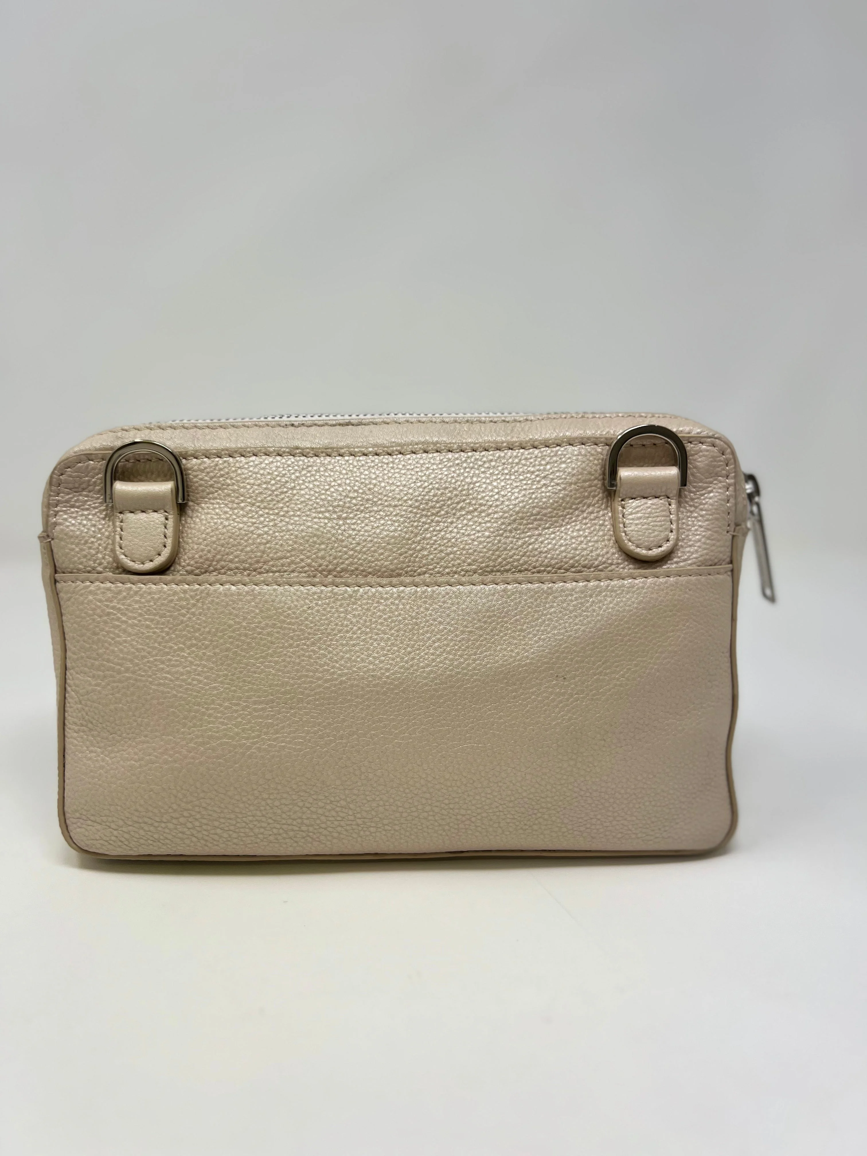 Petit sac bandoulière en Cuir Champagne, Annie - Image 5