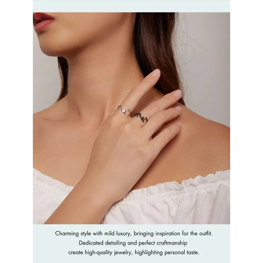 925 Sterling Silver Adjustable Cat Tail Ring - Image 5