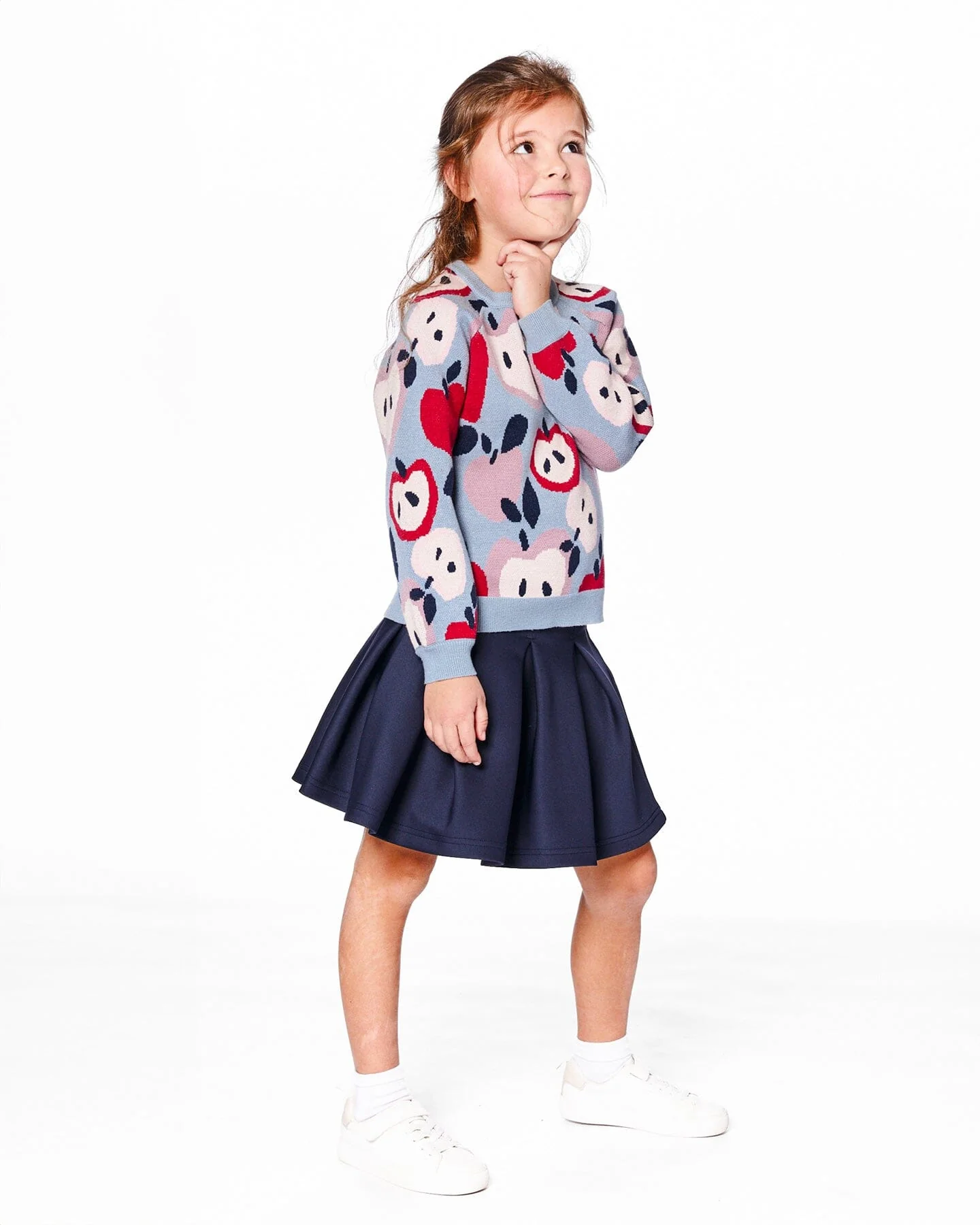 Pleated Milano Skirt Navy Blue - Image 2