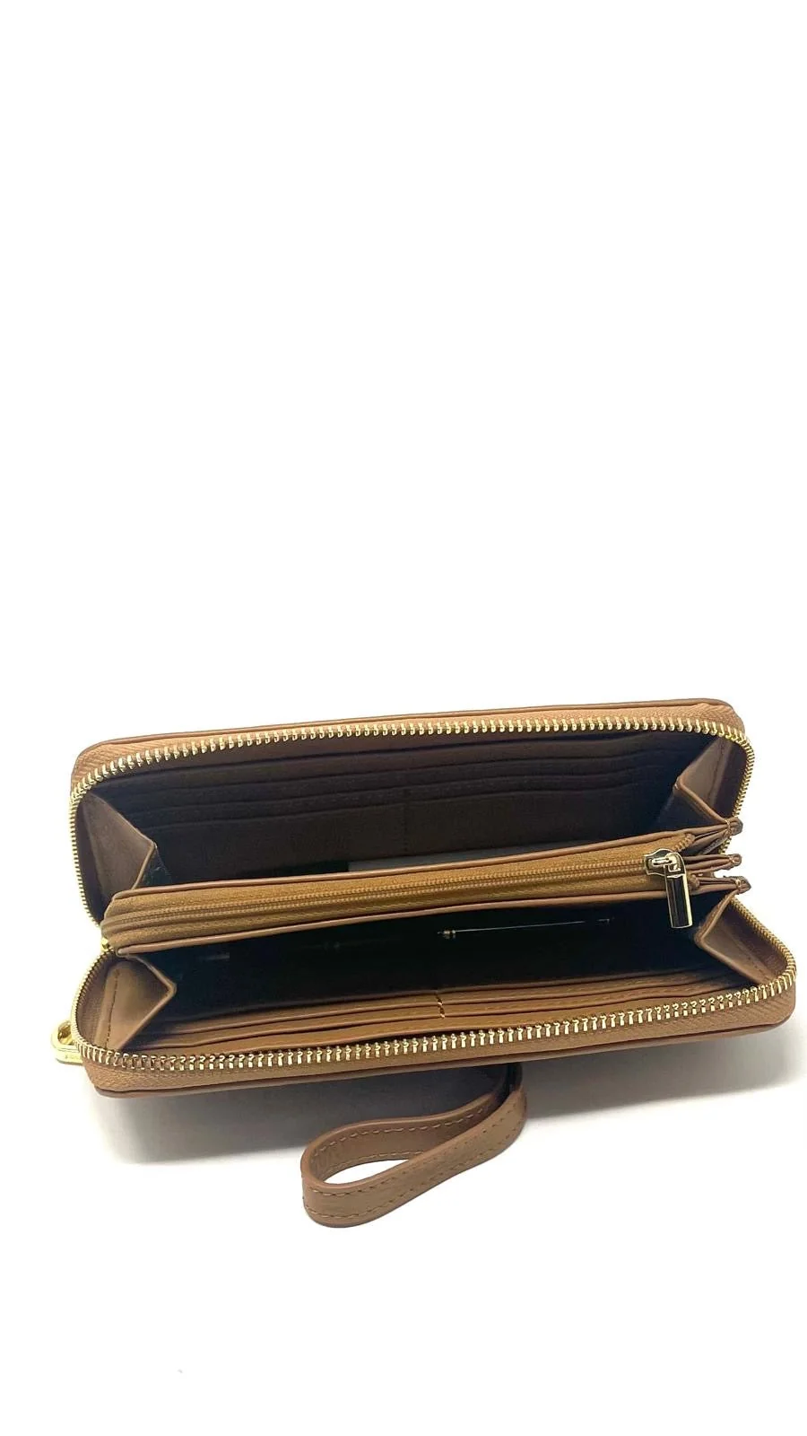 Portefeuille en cuir véritable Tan, Carla - Image 6