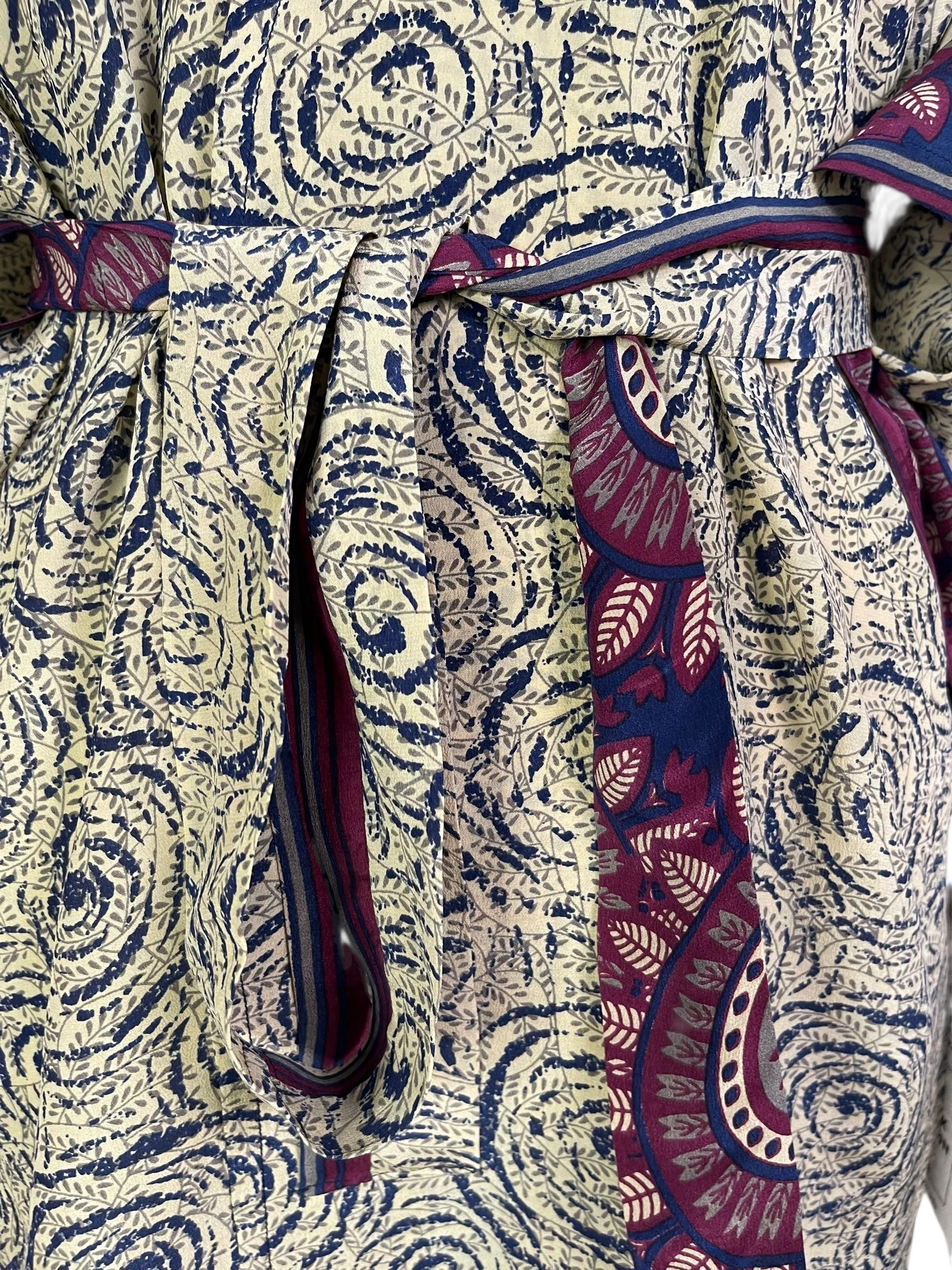 PRC6912 Avatar Pure Silk Kimono-Sleeved Jacket with Belt - Image 3