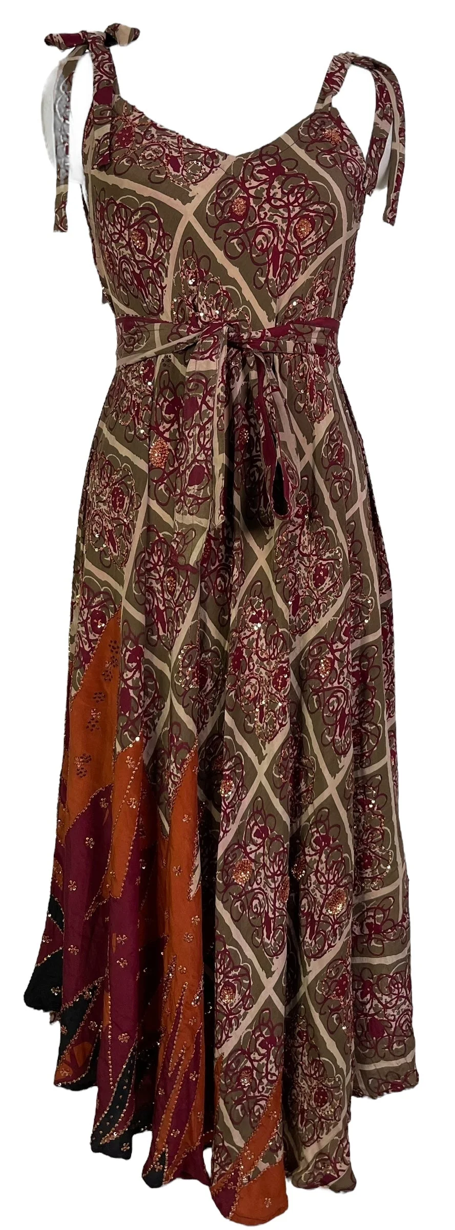 KERRI PRC7229 Avatar Pure Silk Maxi Dress with Belt - Image 4