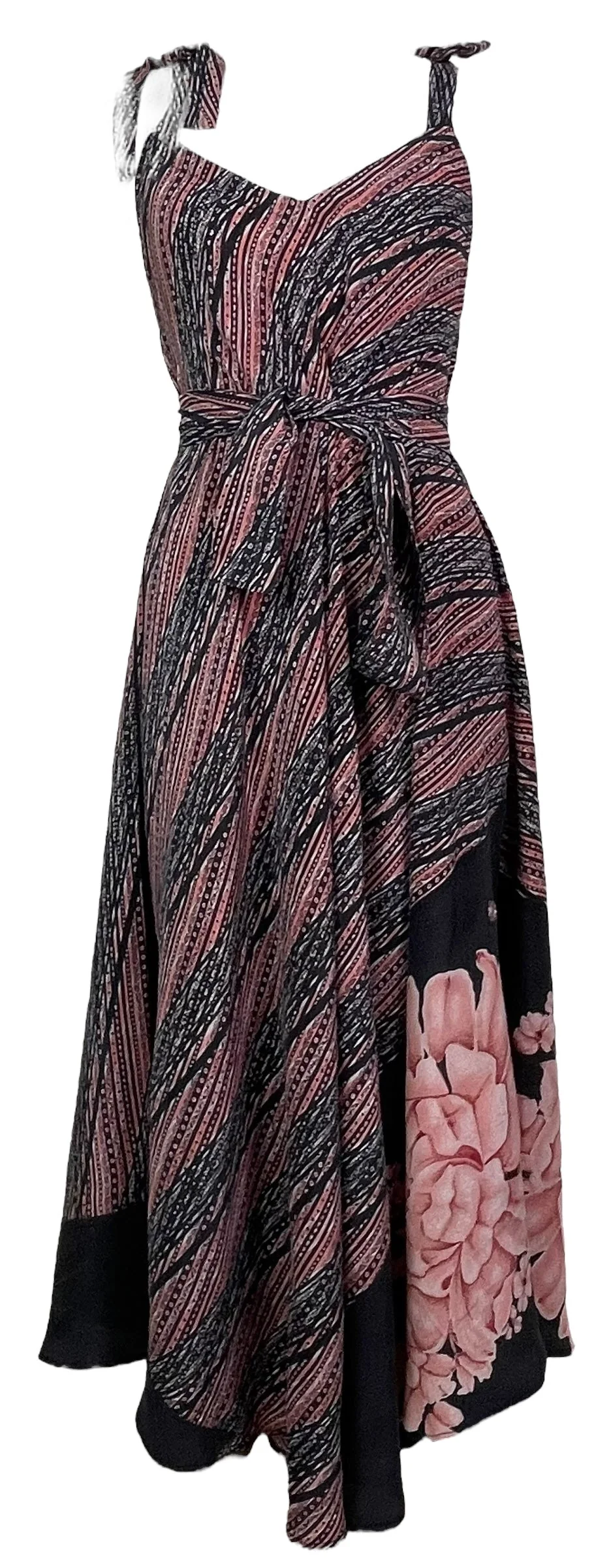 PRC7681 Avatar Pure Silk Maxi Dress with Belt - Image 4