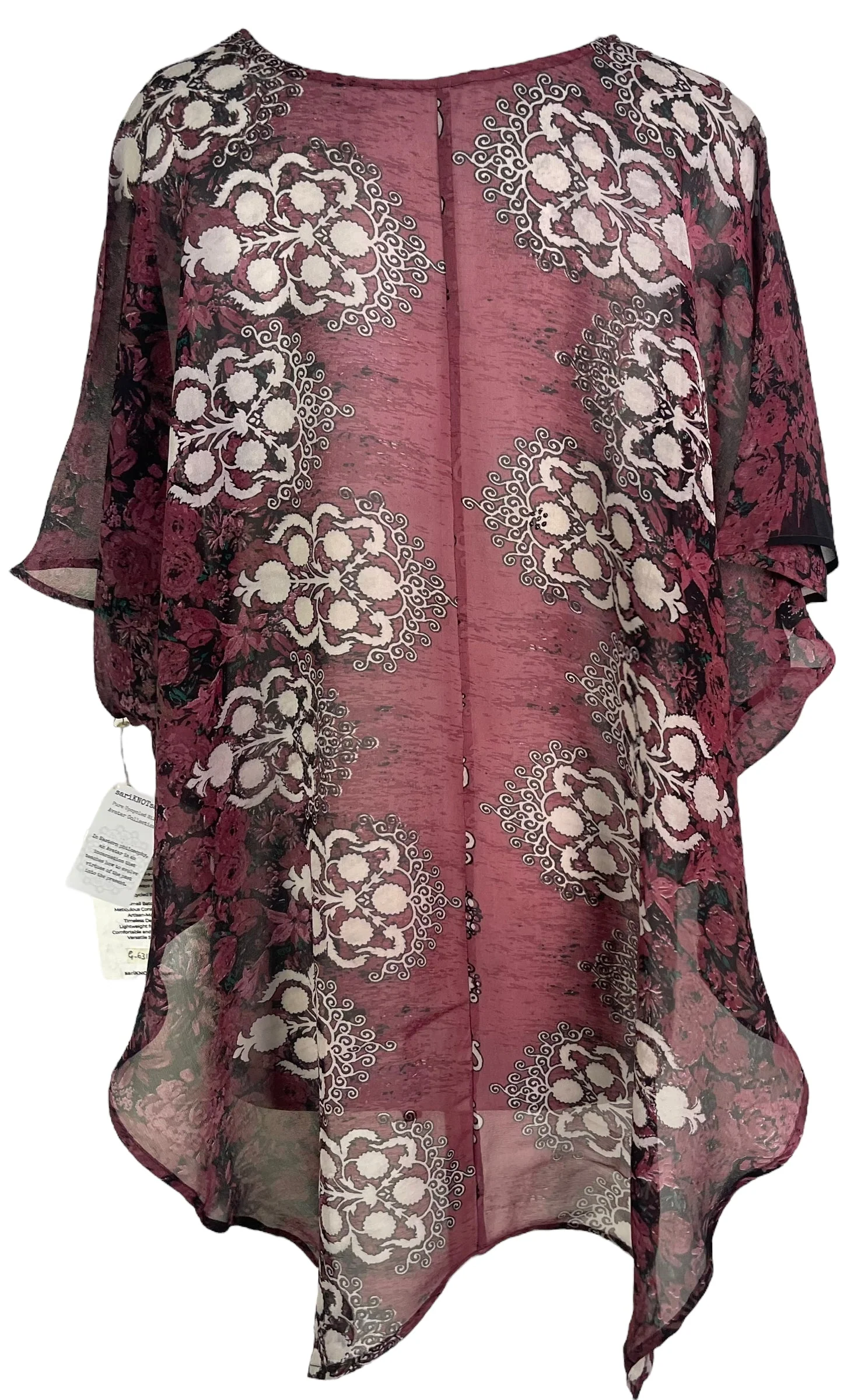 PRG6319 Sheer Avatar Pure Silk Waterfall Top - Image 2