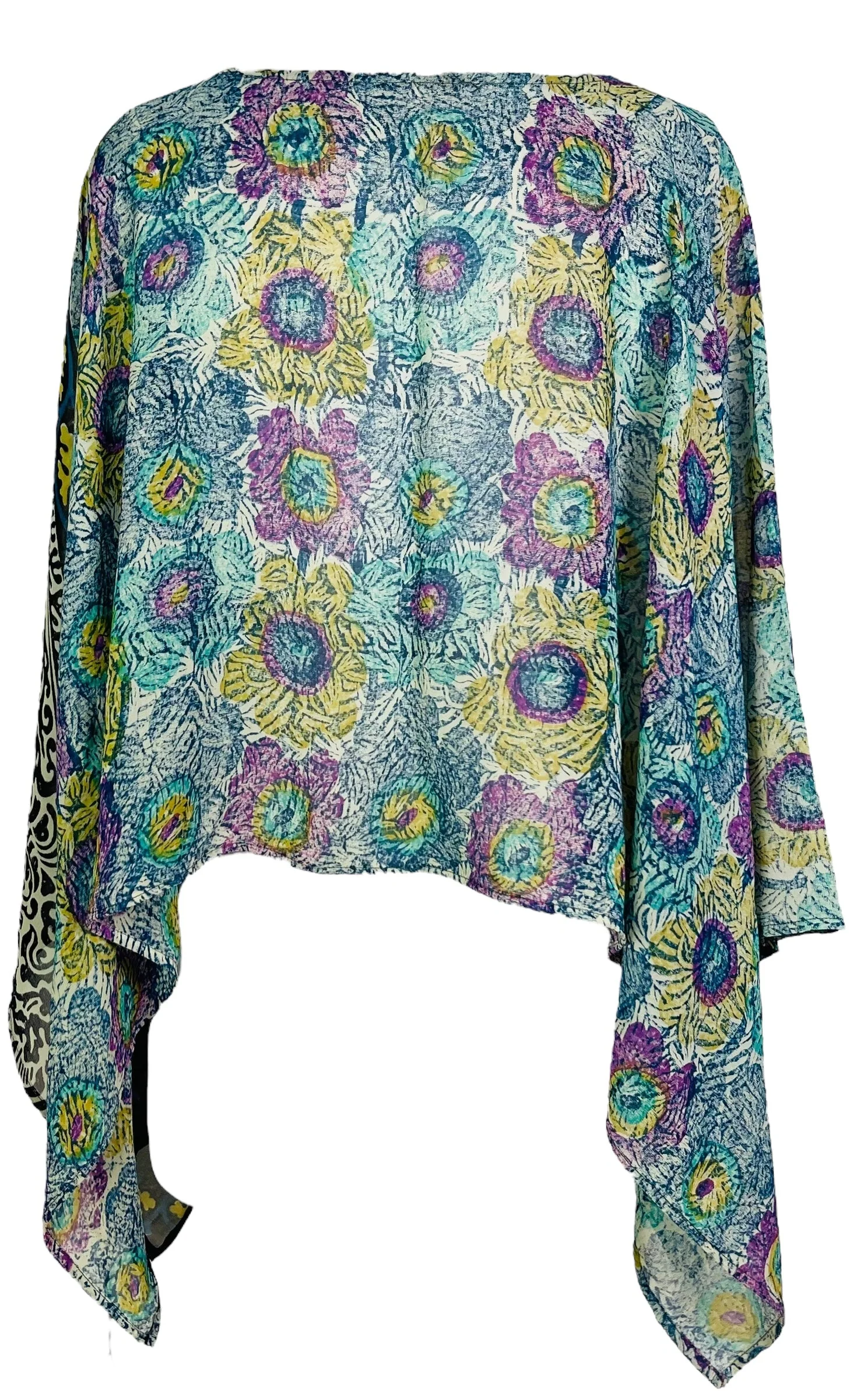 PRG6613 Sheer Avatar Pure Silk Capelet Poncho - Image 2