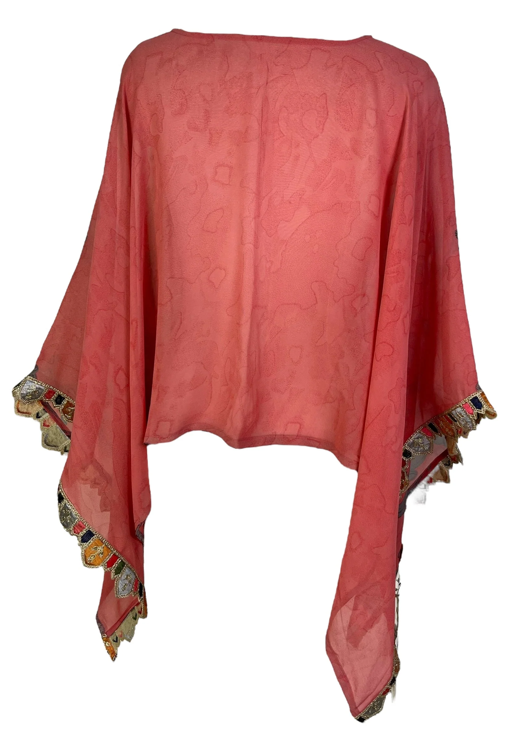 PRG7263 Sheer Avatar Pure Silk Capelet Poncho - Image 2