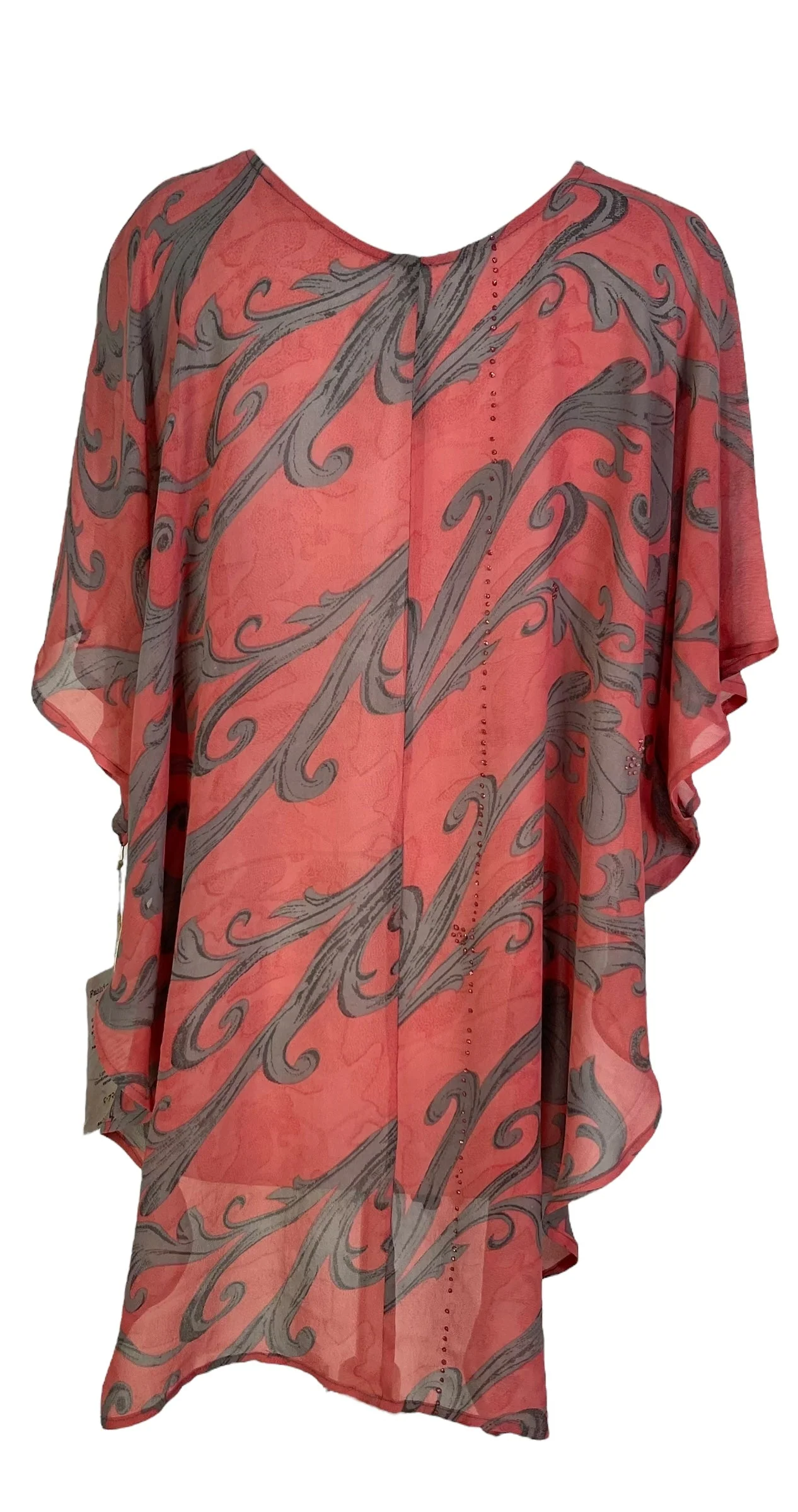 PRG7263 Sheer Avatar Pure Silk Waterfall Top - Image 2