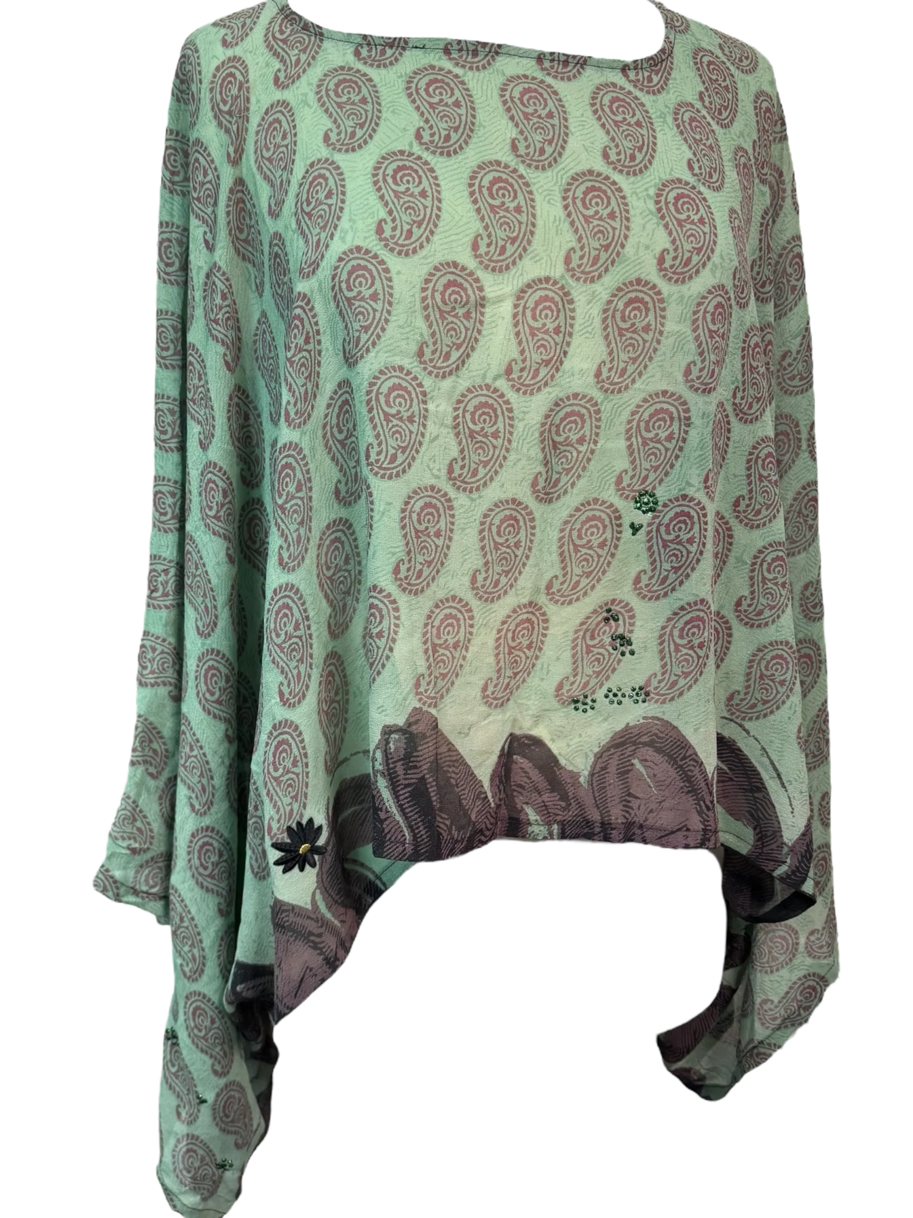 PRG7329 Sheer Avatar Pure Silk Kimono-Sleeved Top - Image 7