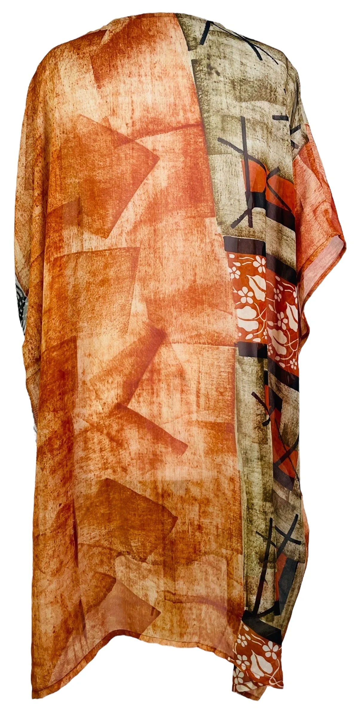 PRG7483 Sheer Avatar Pure Silk Midi Length Kaftan - Image 2