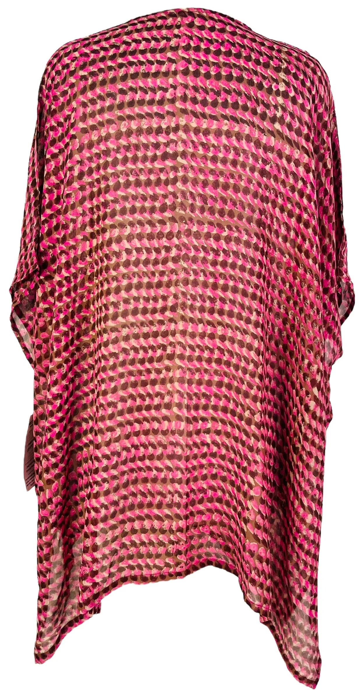 PRG7484 Sheer Avatar Pure Silk Short Kaftan Tunic with Slits - Image 2
