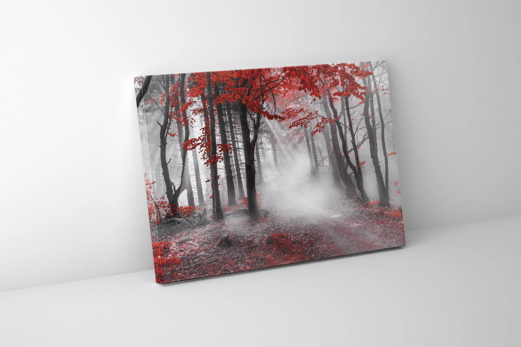 Printed Artwork-Red Isolate Forest-Wall decor - Image 2