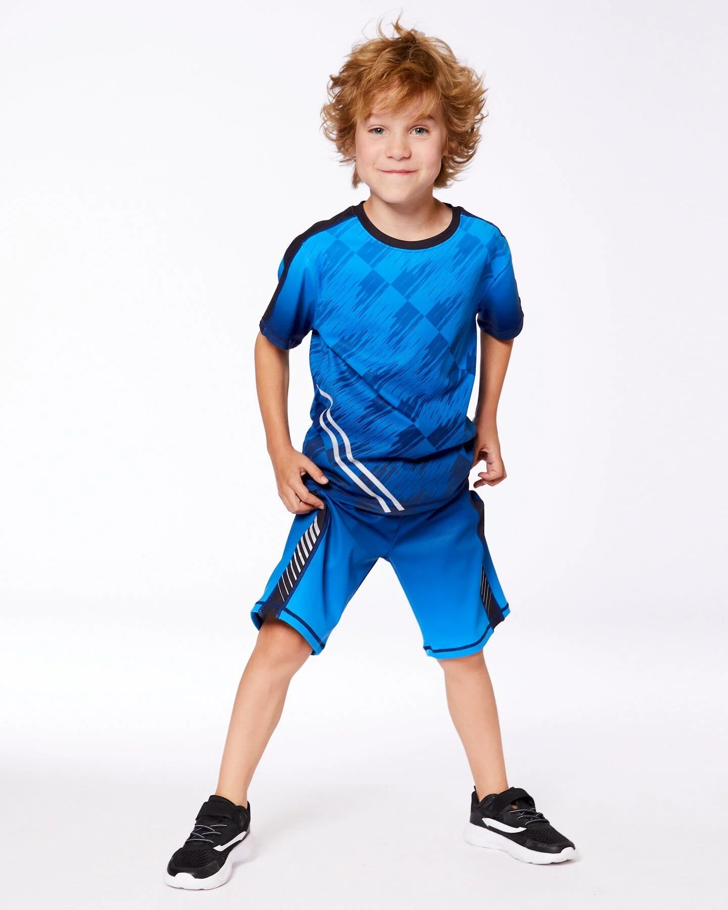 Printed Athletic Top Blue And Black - Image 2