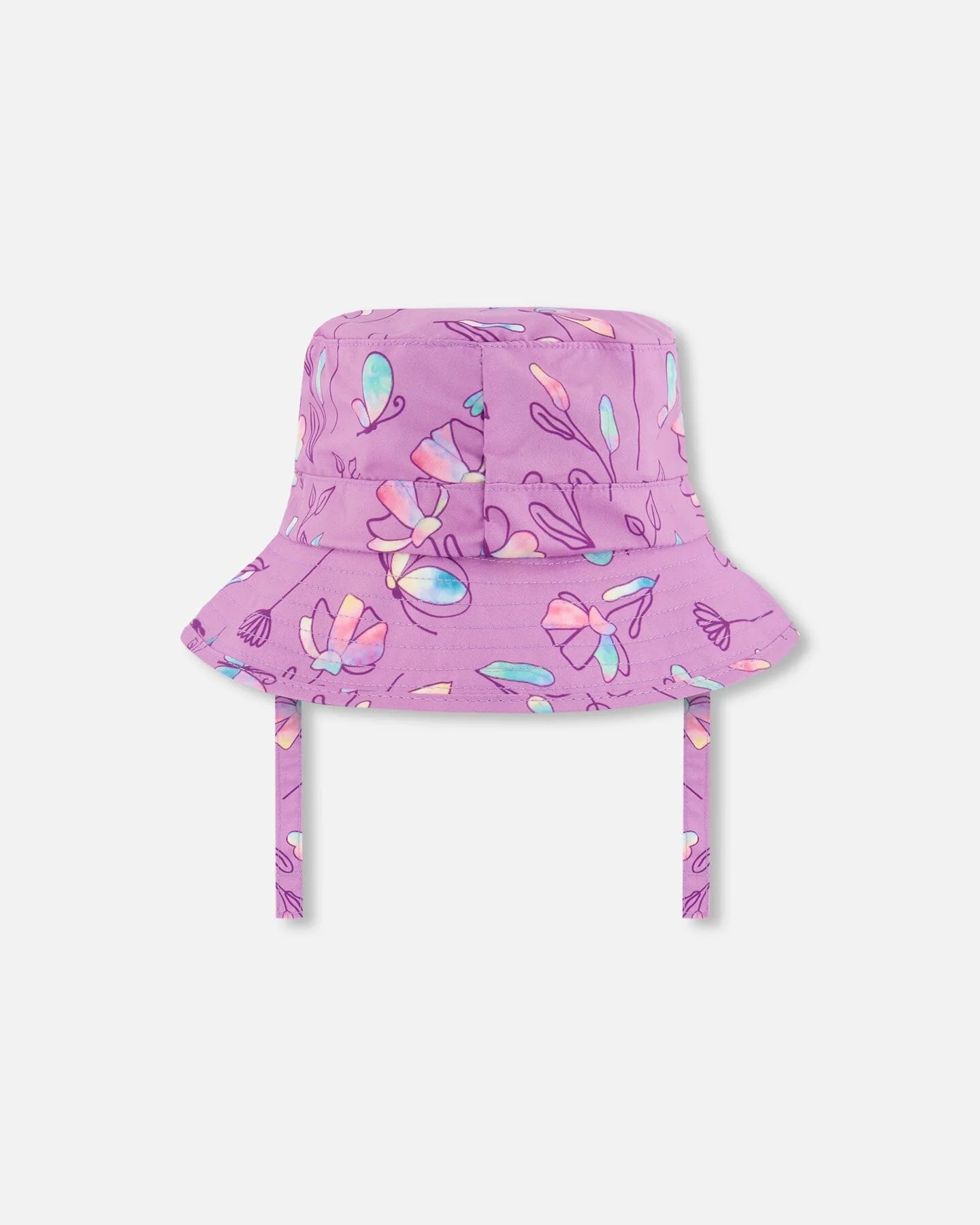 Printed Beach Sun Hat Old Mauve And Multicolored Butterflies - Image 3