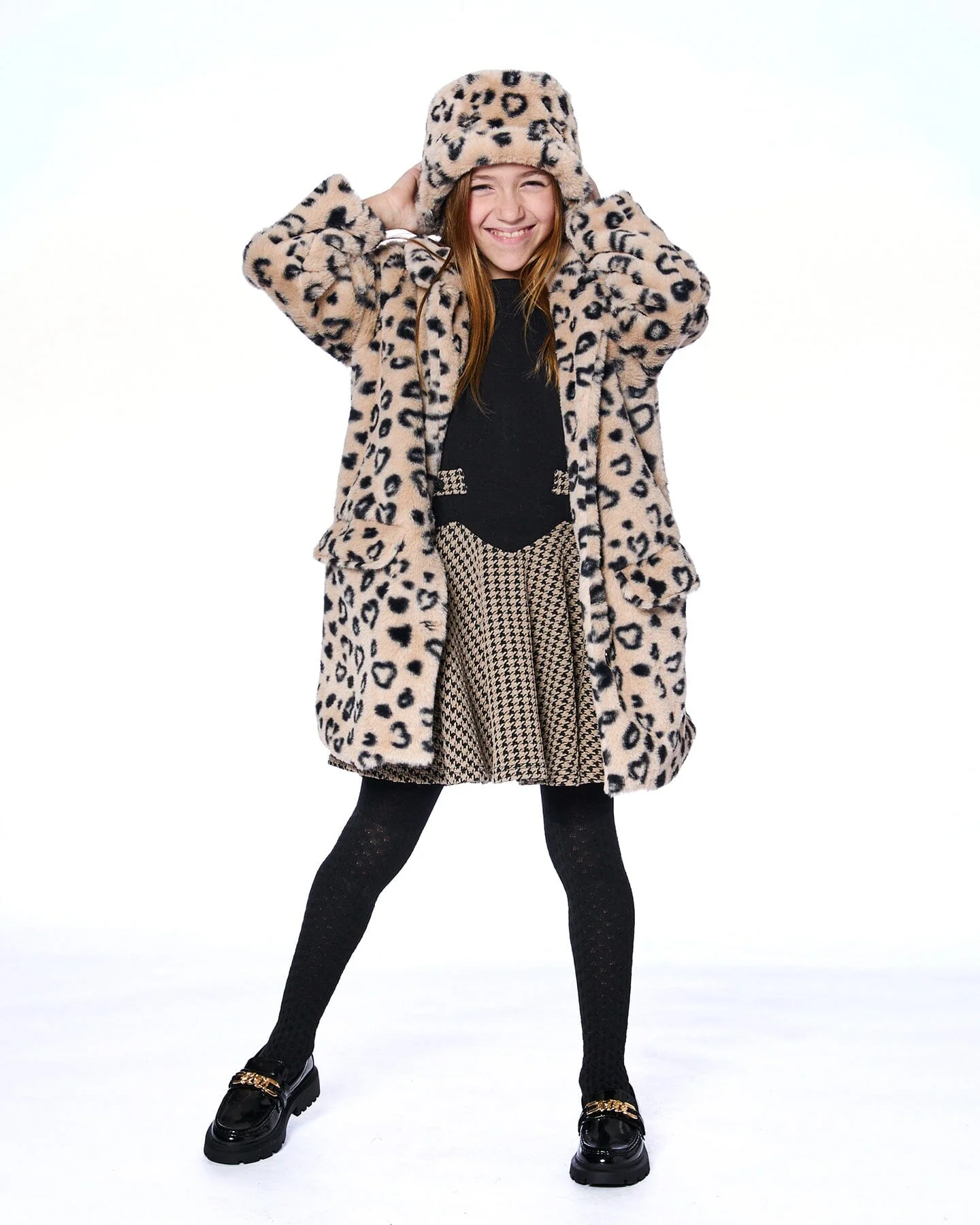 Printed Fake Fur Bucket Hat - Image 3