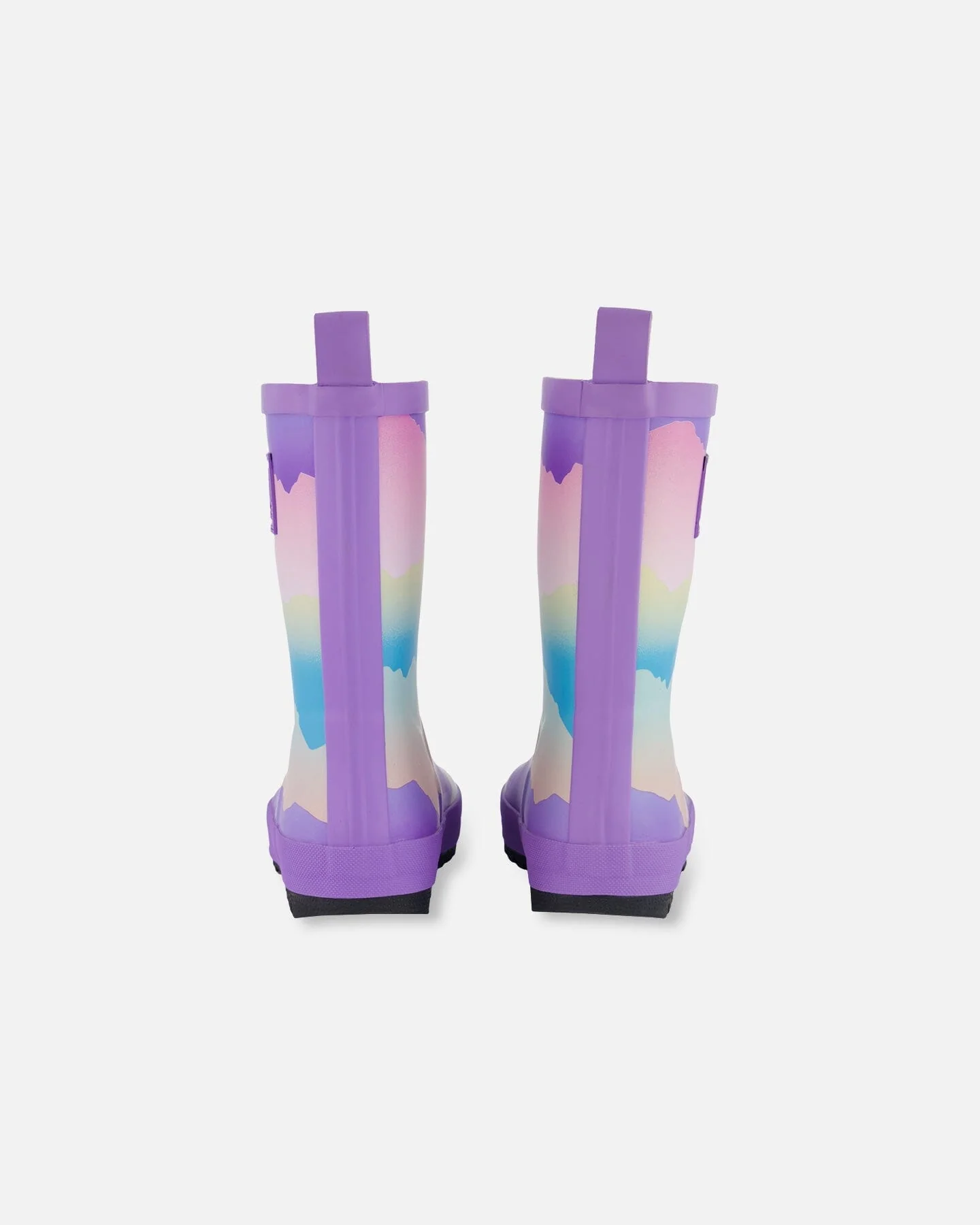 Printed Rain Boots Mauve And Blue, Pink Mountain - Image 5