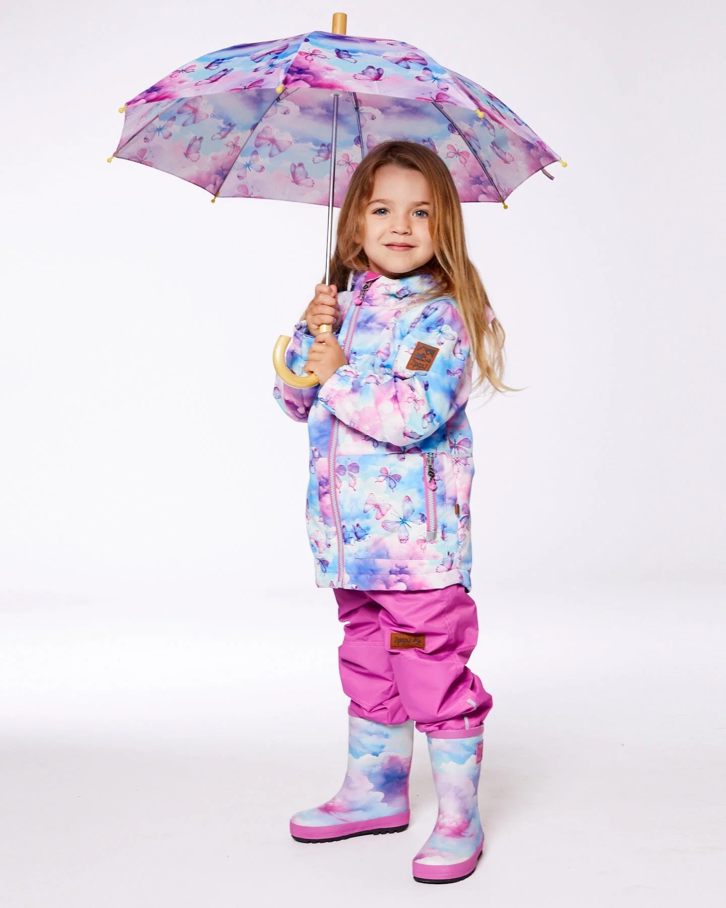 Printed Rain Boots Multicolored And Vibrant Pink Background - Image 2