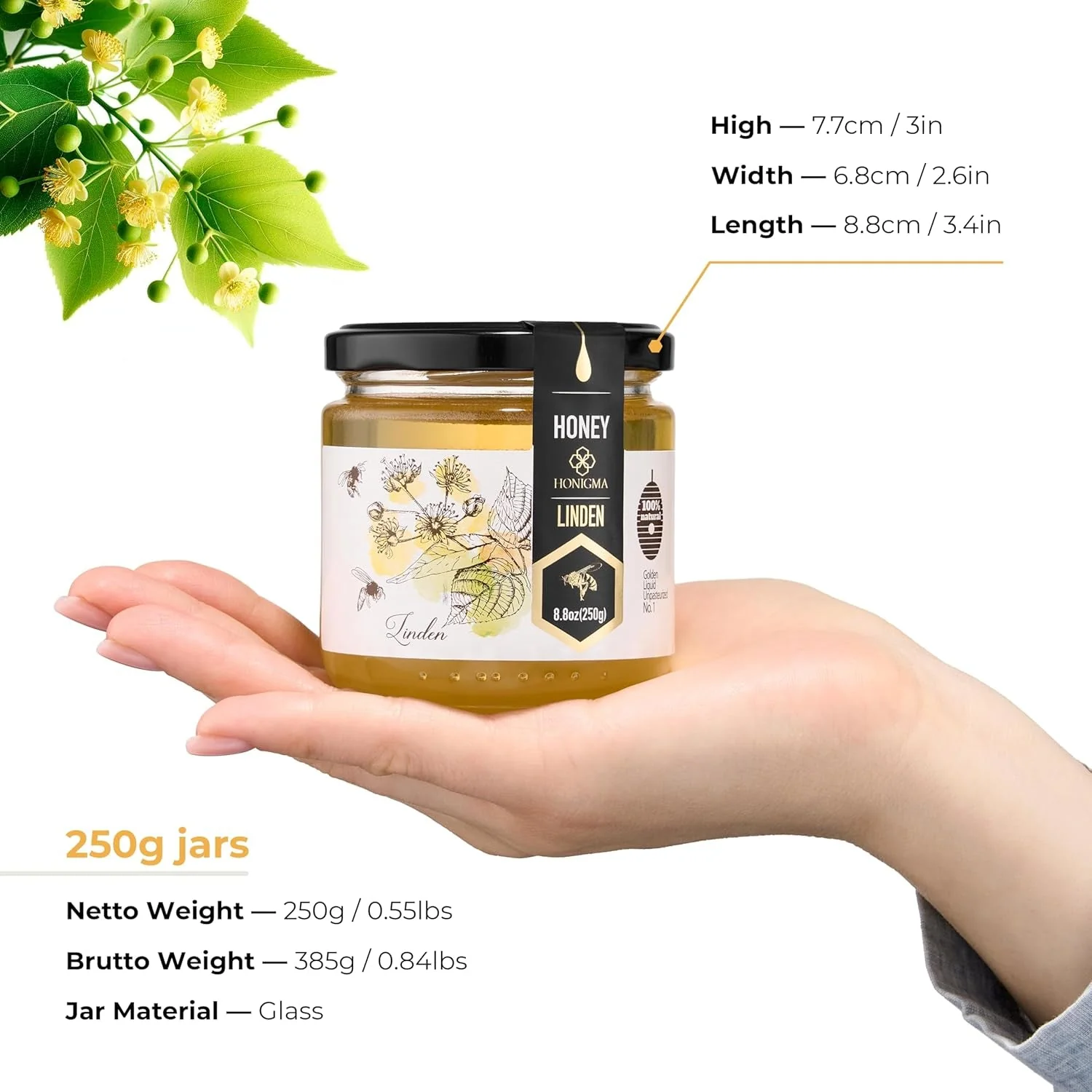 Pure Ukrainian Linden Honey 250g - Image 2