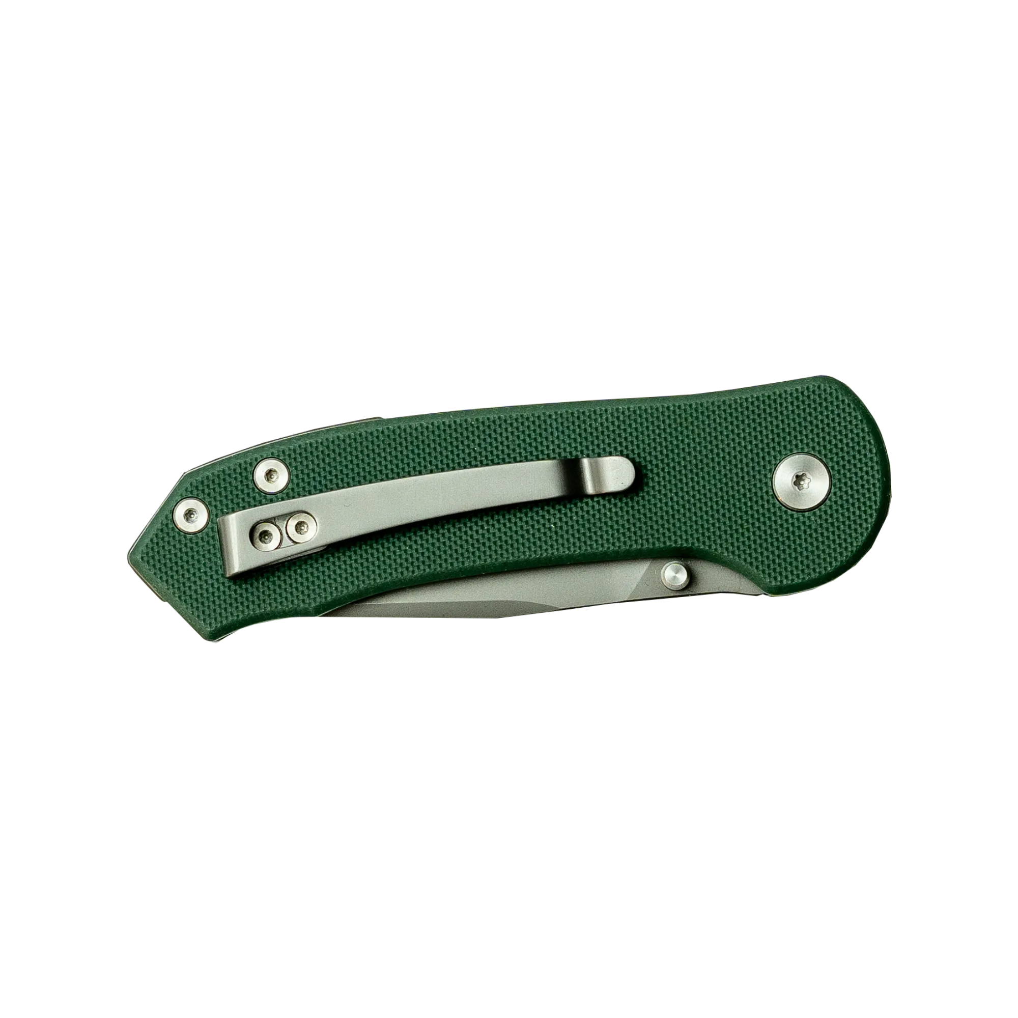 Quick Clip Folding Knife - 14C28N Steel, Military Green G10 - Image 9