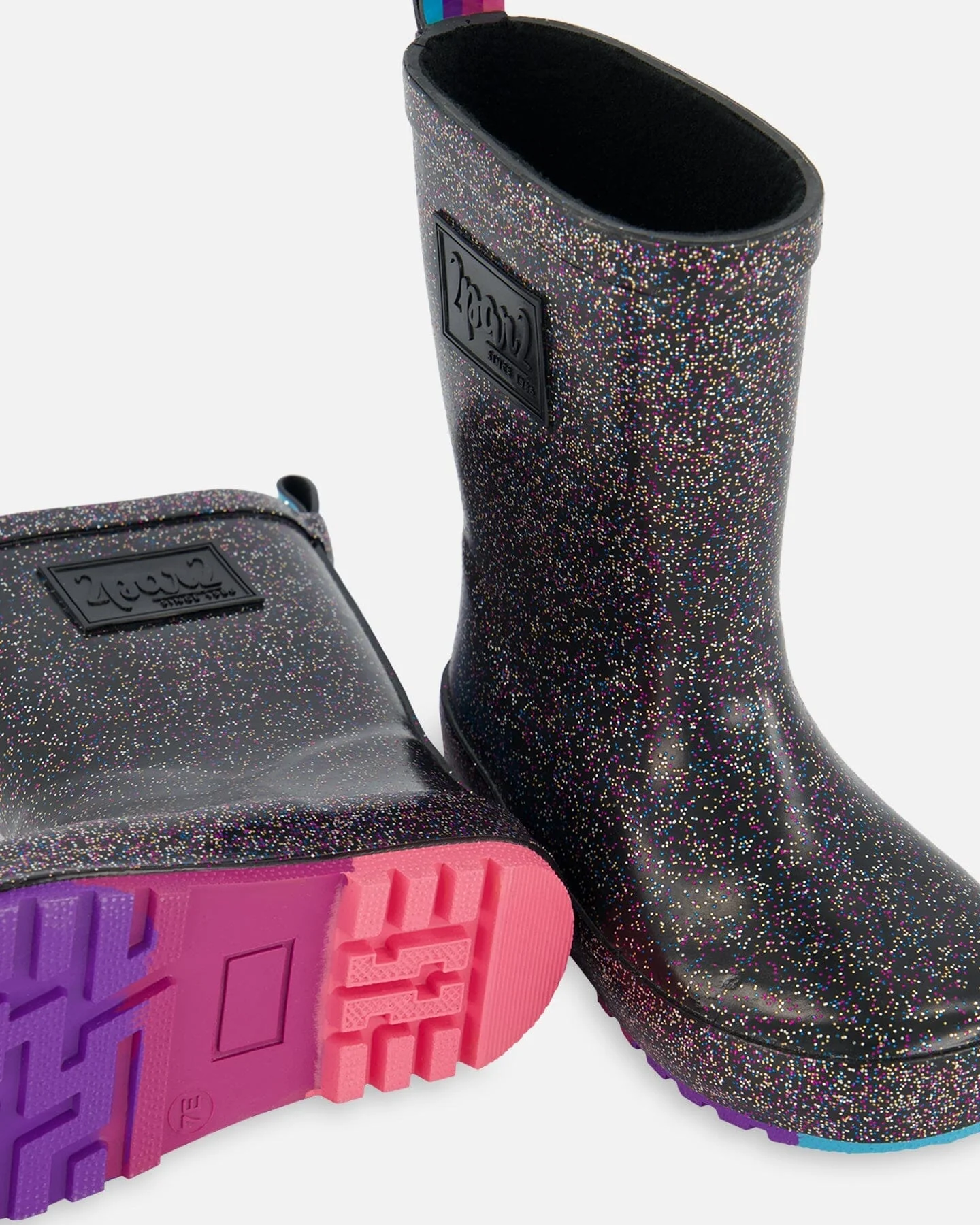 Rain Boots Black With Glitter - Image 5