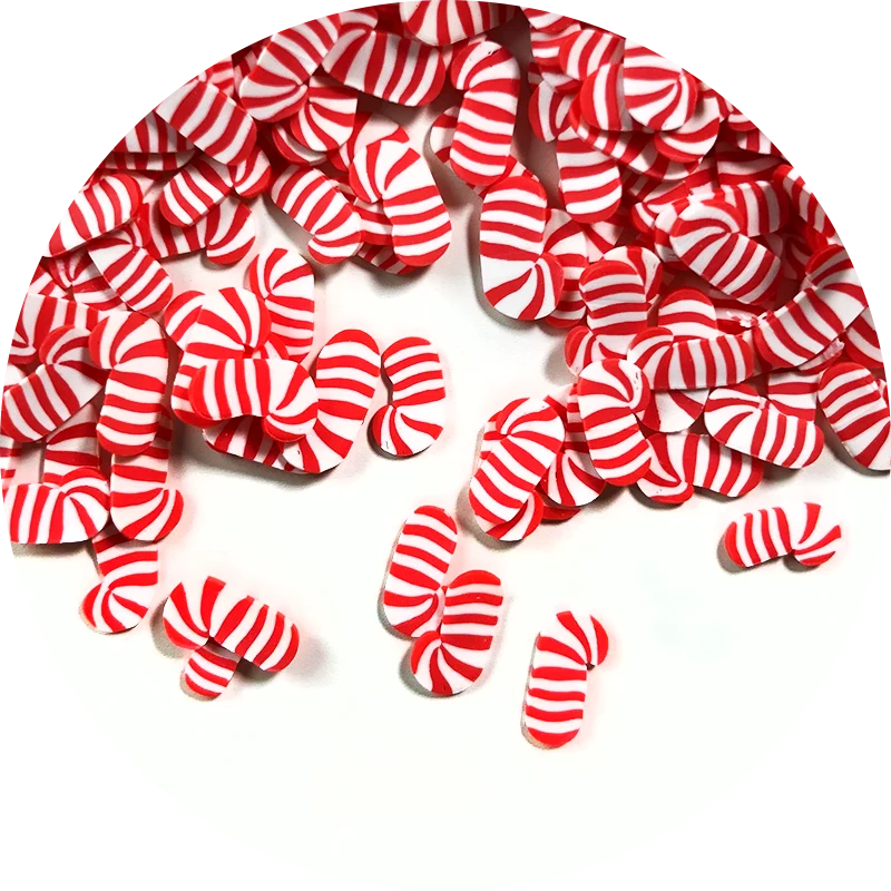 Red Candy canes Fimo Slices
