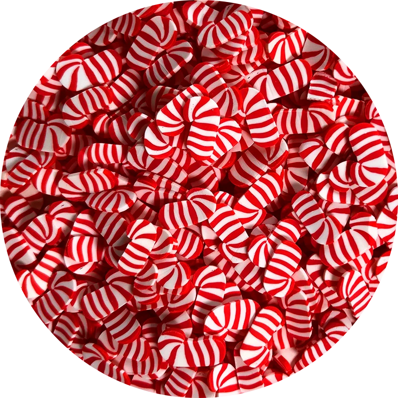 Red Candy canes Fimo Slices - Image 2