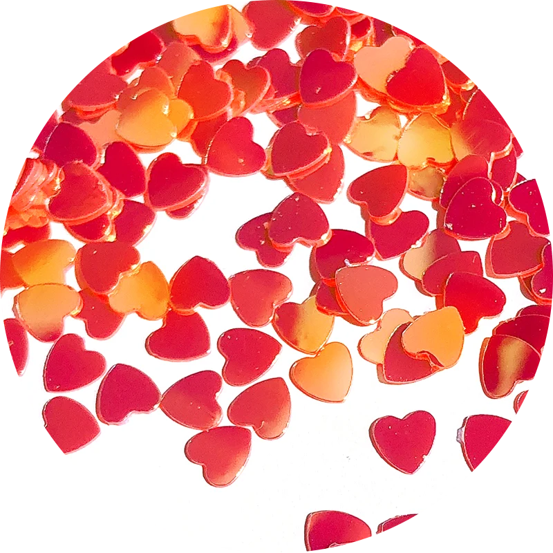 Red(gold shifting) heart glitter