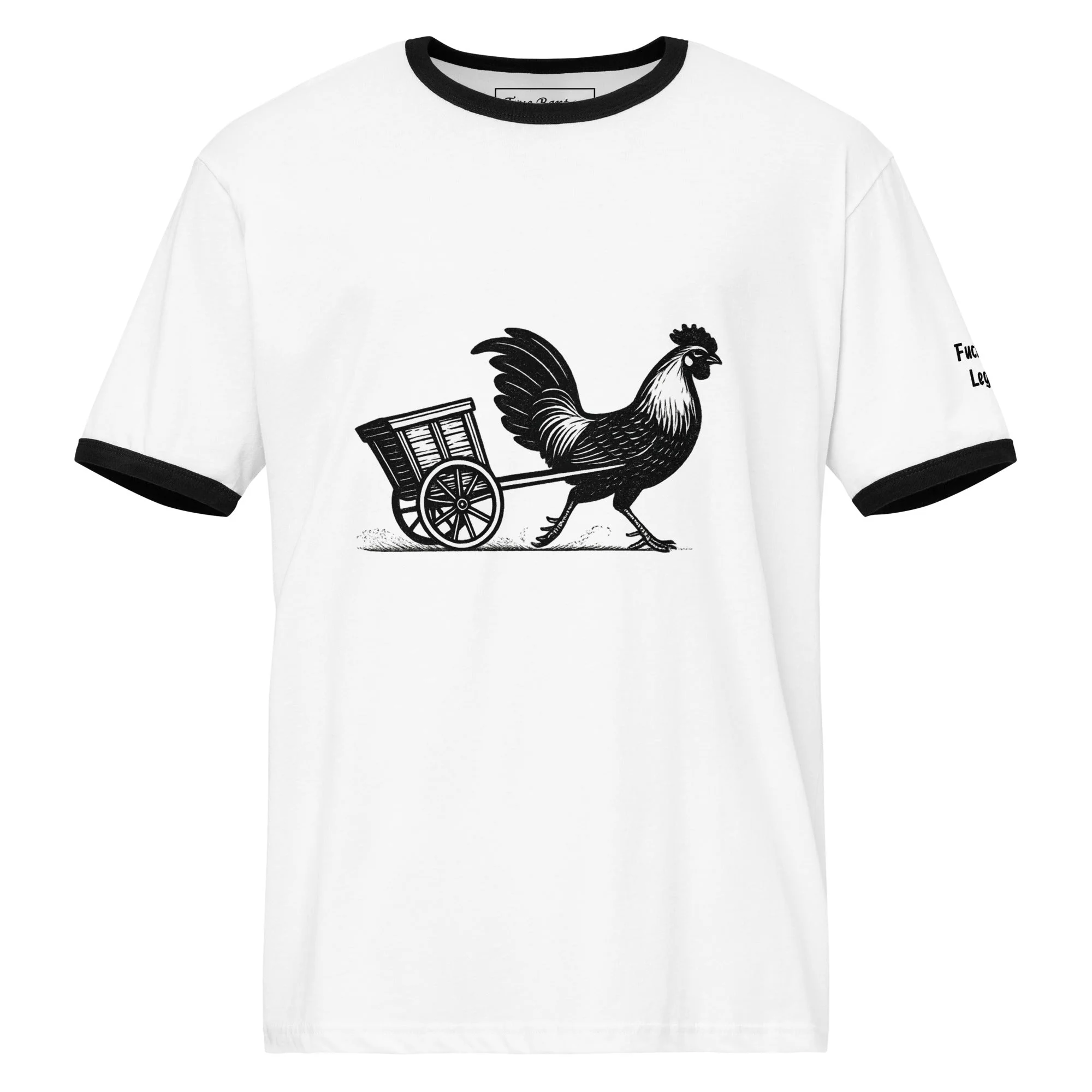 Retro Chicken Chariot Unisex ringer t-shirt - Image 3