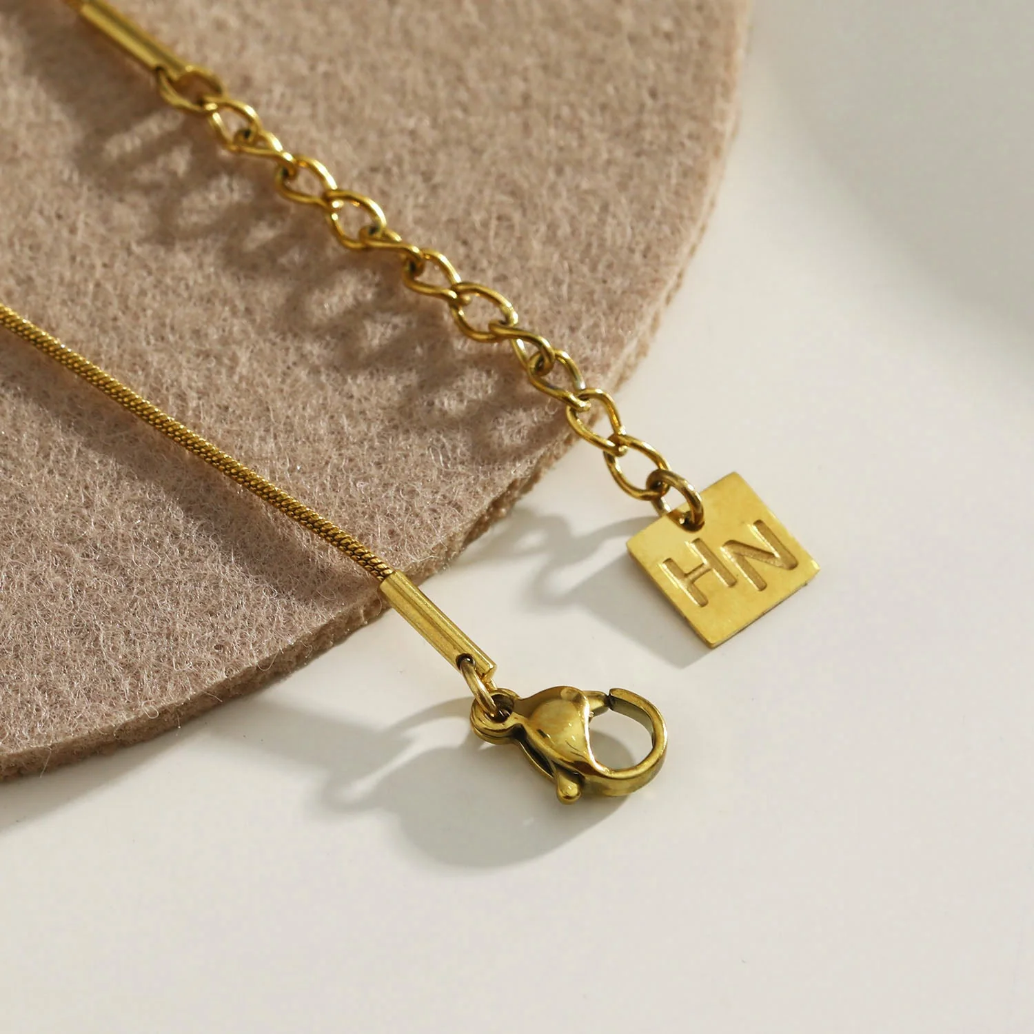 RIO Snake-Skin Textured Bracelet with Gold & Tiger's Eye Stone Charms - Image 8