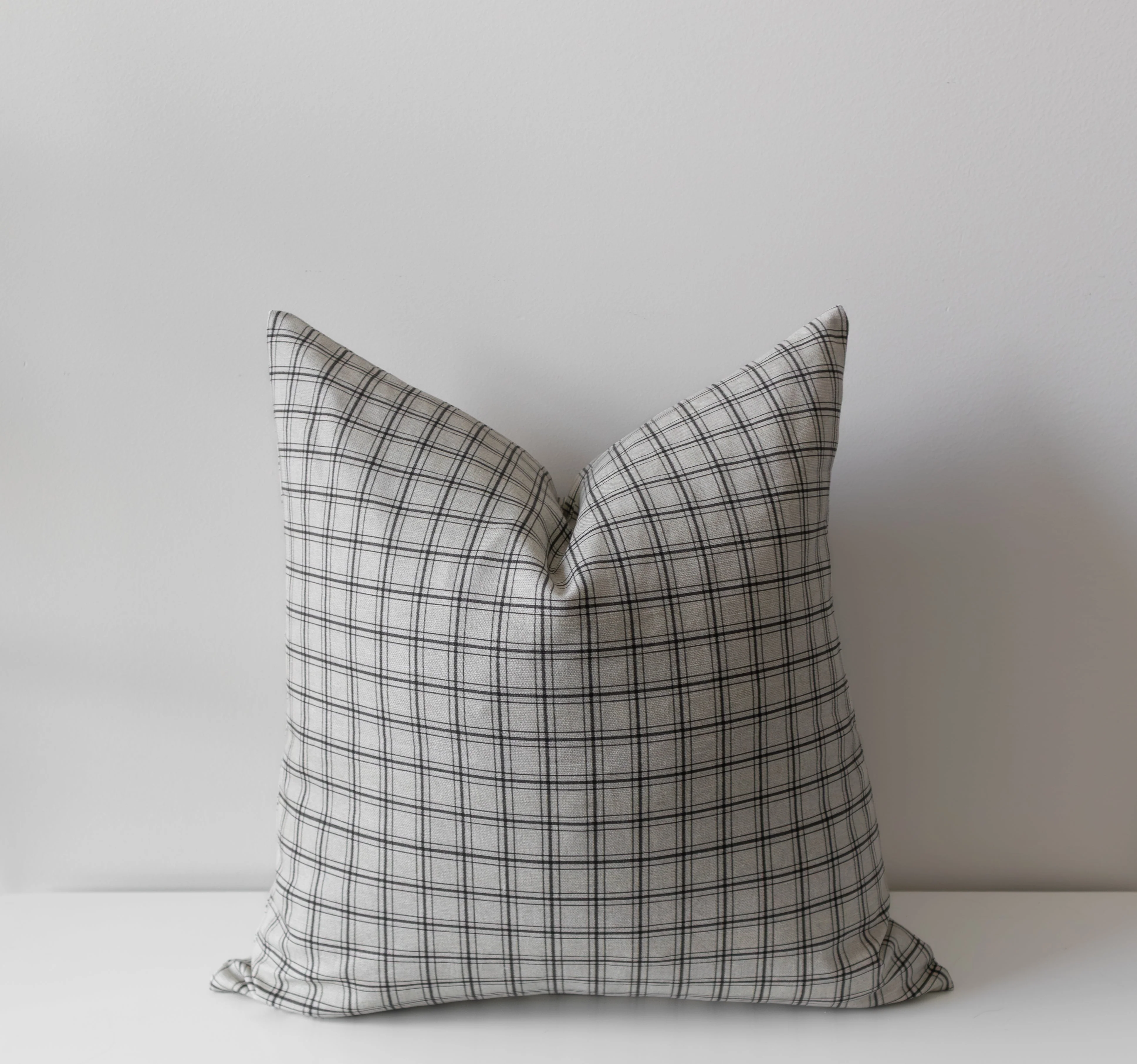 Ronan | Neutral Checkered Pillow Cover - Image 3