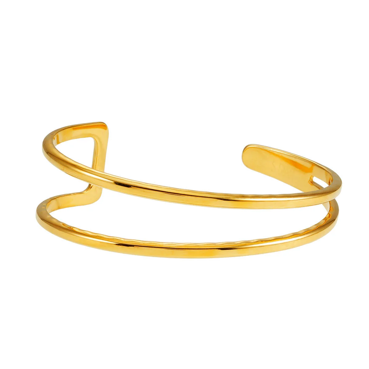 ROSARA Gold: Minimalist-Chic Double Band Bracelet - Image 3