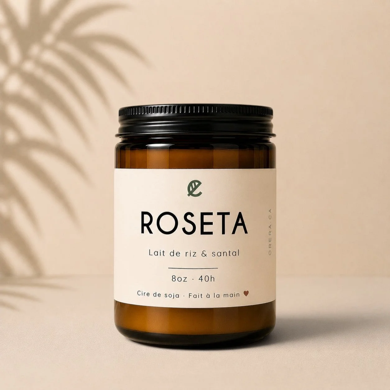 Bougie de soya ROSETA lait de riz et santal
