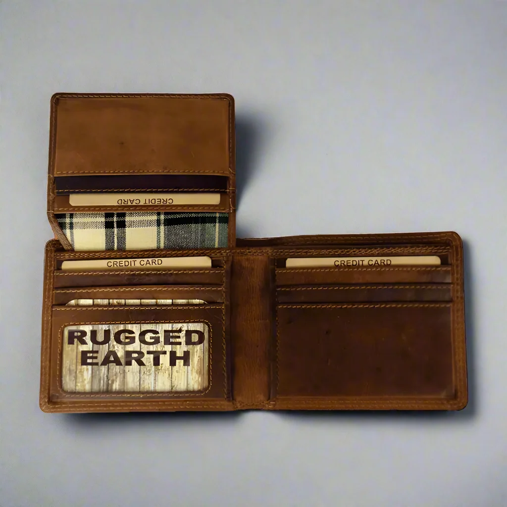 Rugged Earth Men's Bifold Leather Wallet - Image 3