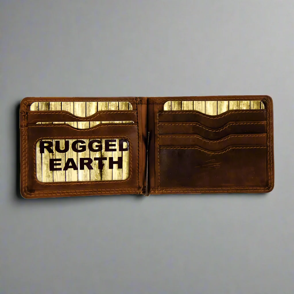 Rugged Earth Men's Leather Money Clip Wallet - Image 3
