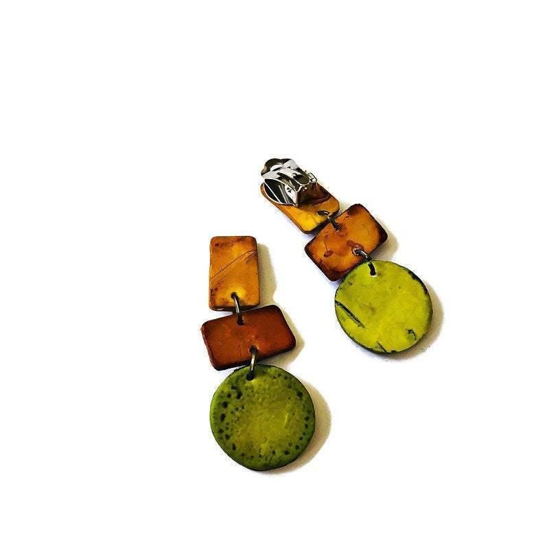 Rustic Geometric Jewelry Set with Statement Necklace & Earrings - Image 7