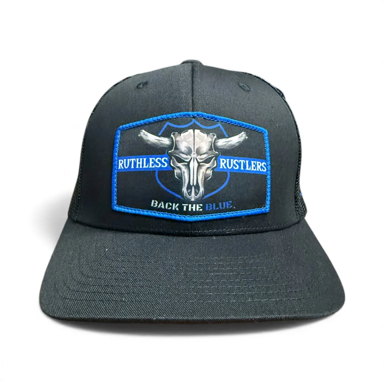 Ruthless Rustlers Back The Blue Trucker Cap | Black - Image 2