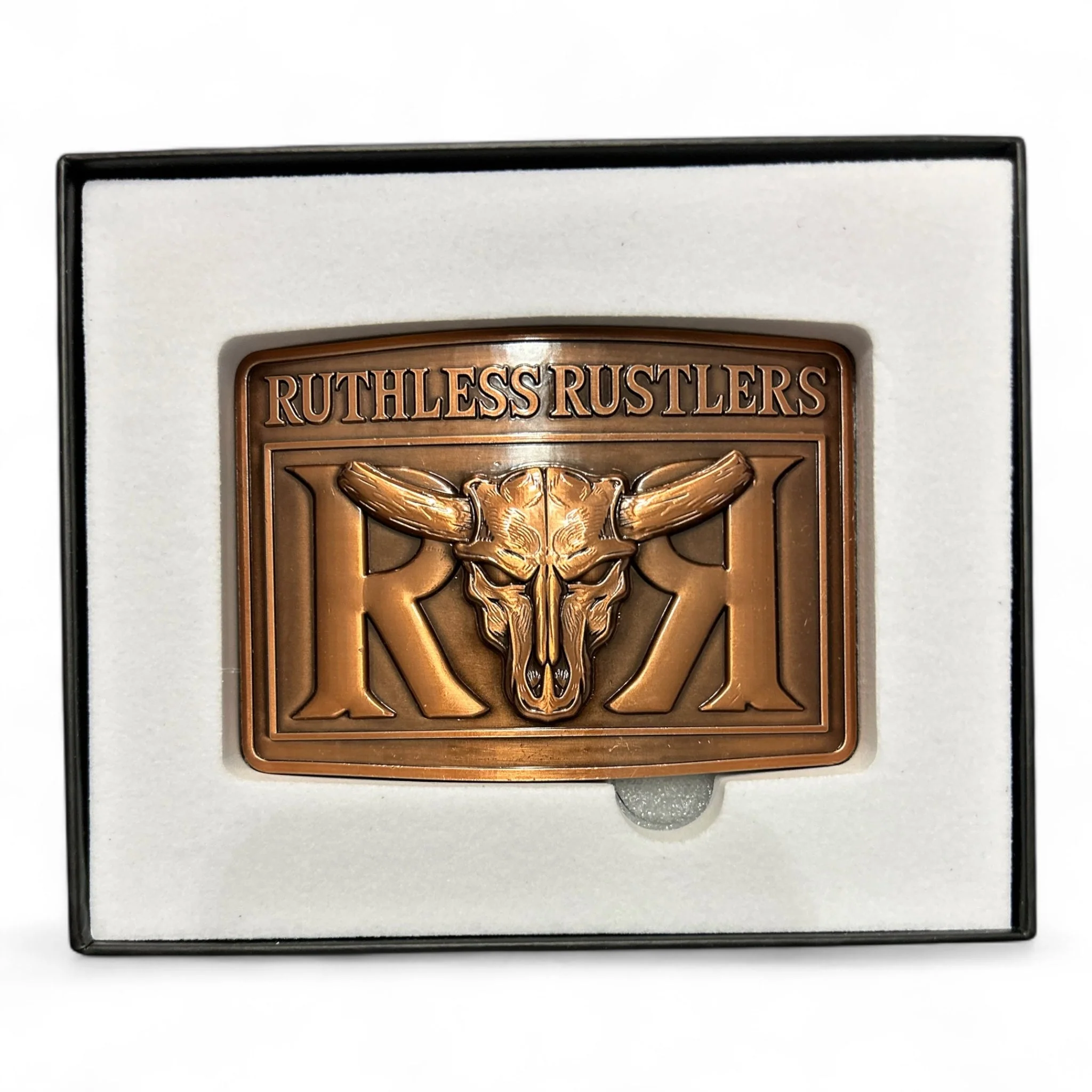 Ruthless Rustlers RR Bold Belt Buckle | Antique Copper - Image 4