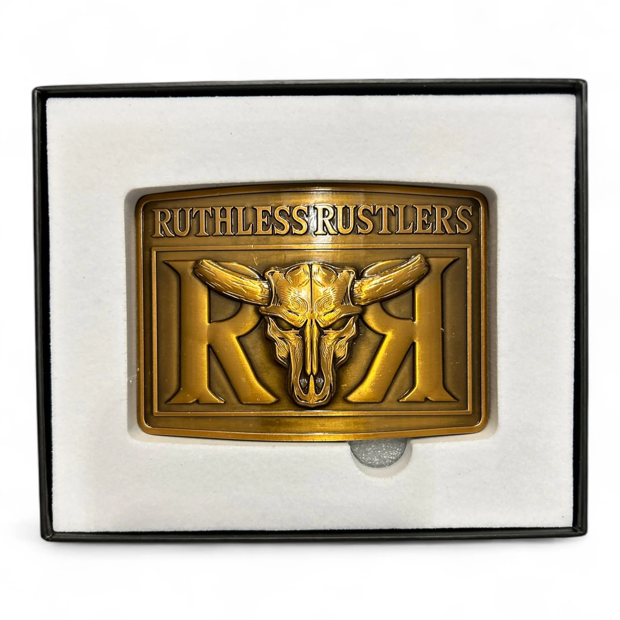 Ruthless Rustlers RR Bold Belt Buckle | Antique Gold - Image 4
