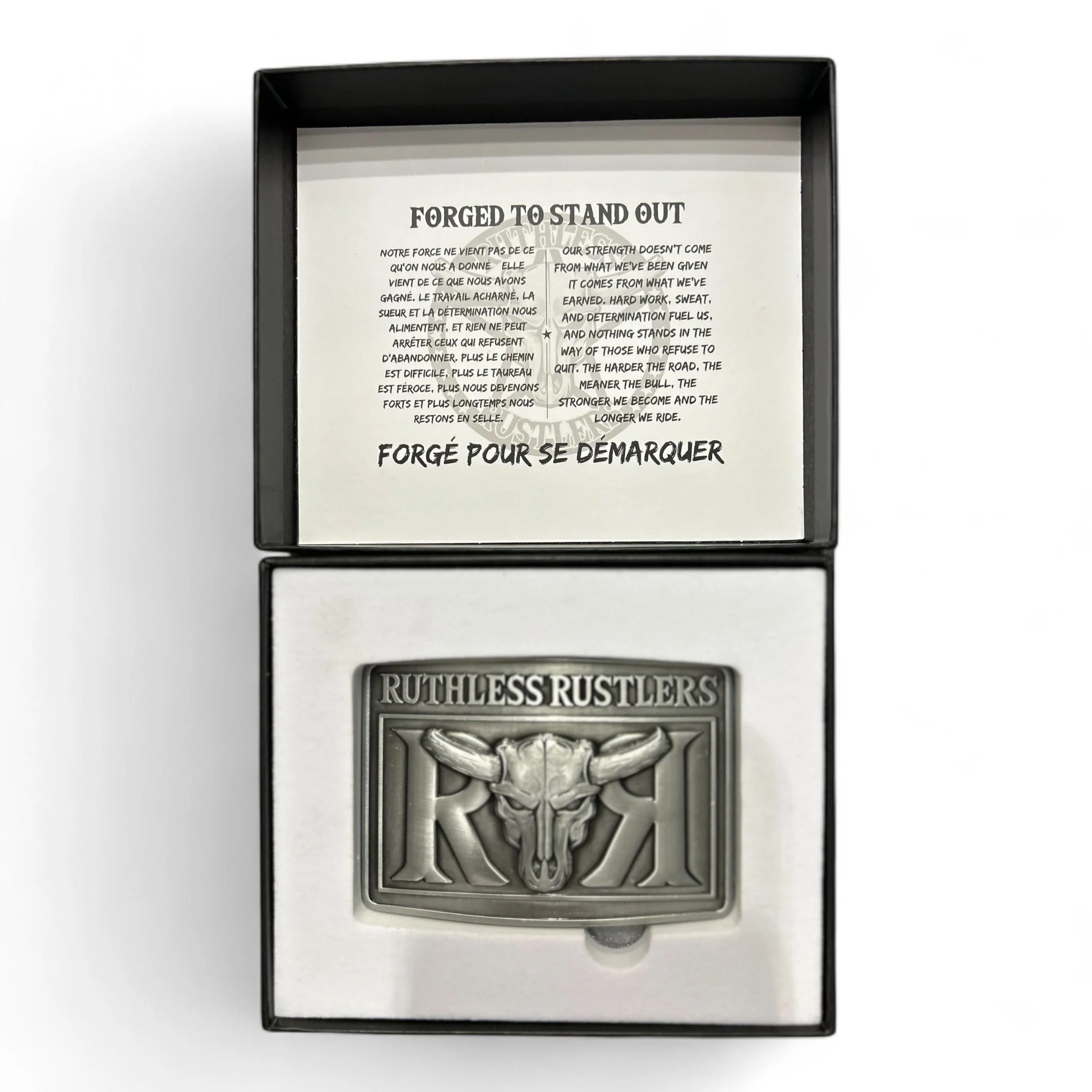Ruthless Rustlers RR Bold Belt Buckle | Antique Silver - Image 3