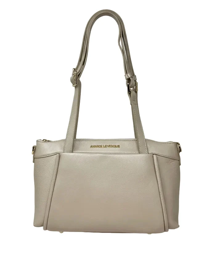 Sac à bandoulière en Cuir, Champagne | Elena - Image 2