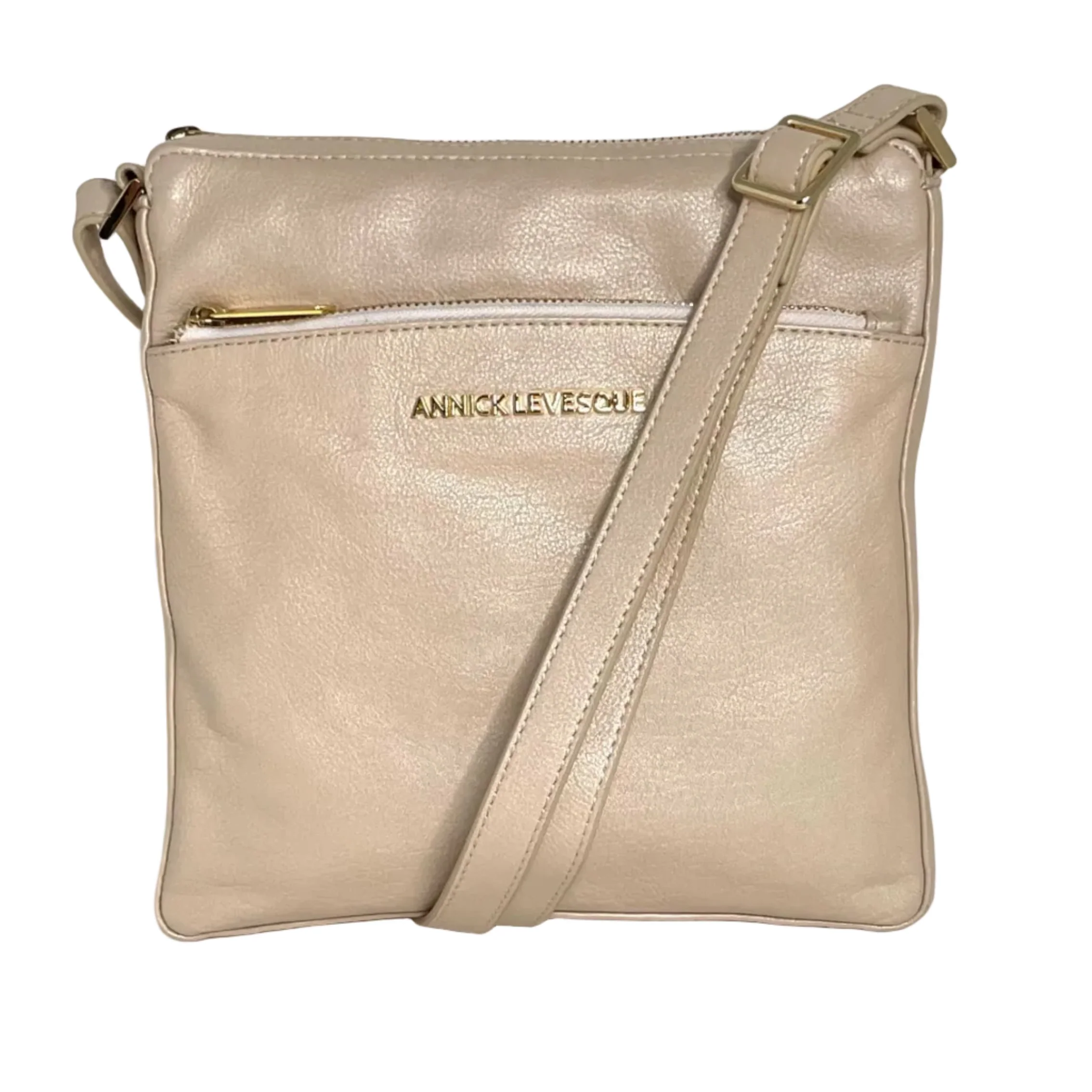 Sac à Bandoulière en cuir Champagne | Gisèle - Image 3