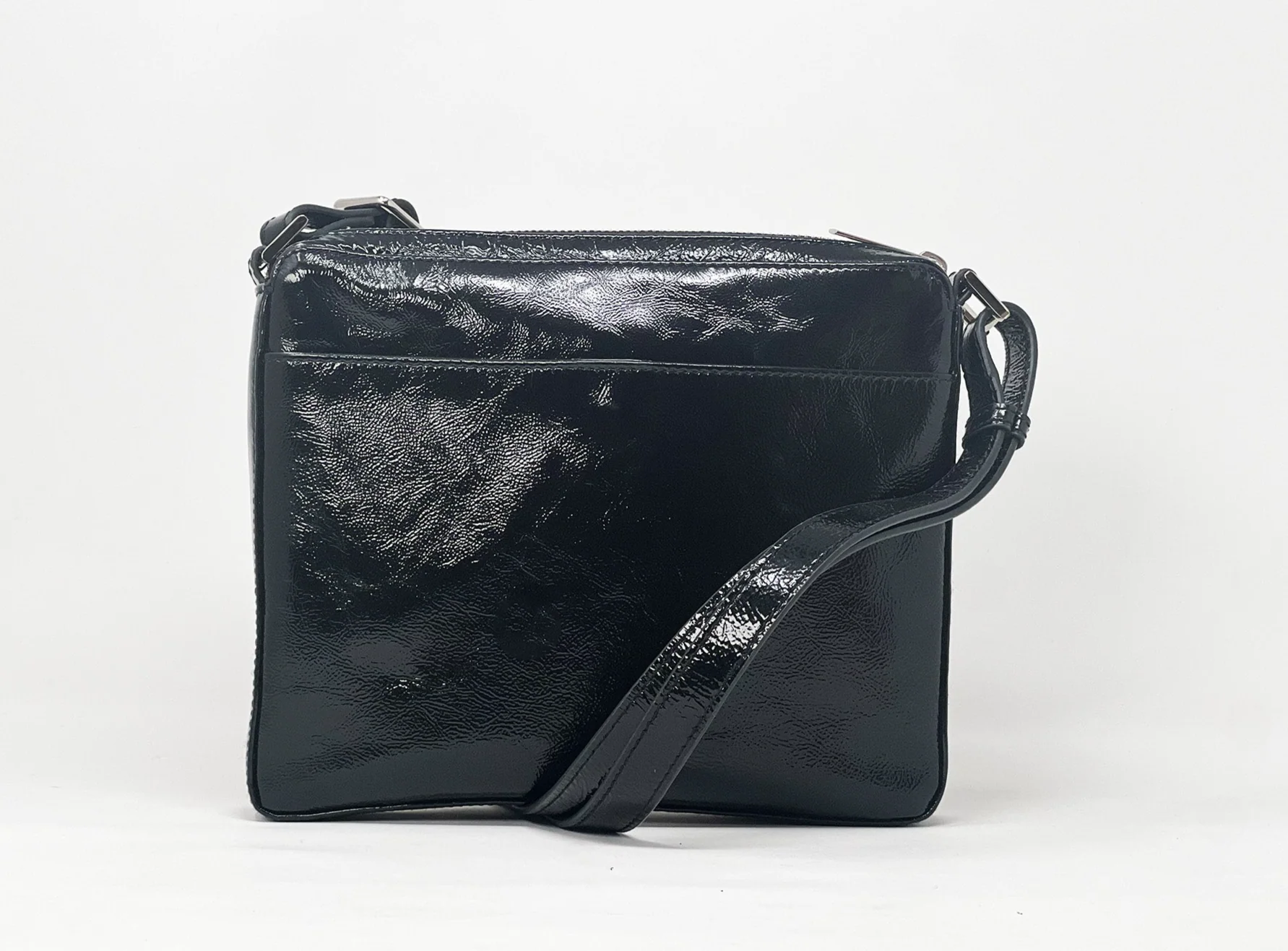 Sac à bandoulière noir vernis | Gisèle petit - Image 5
