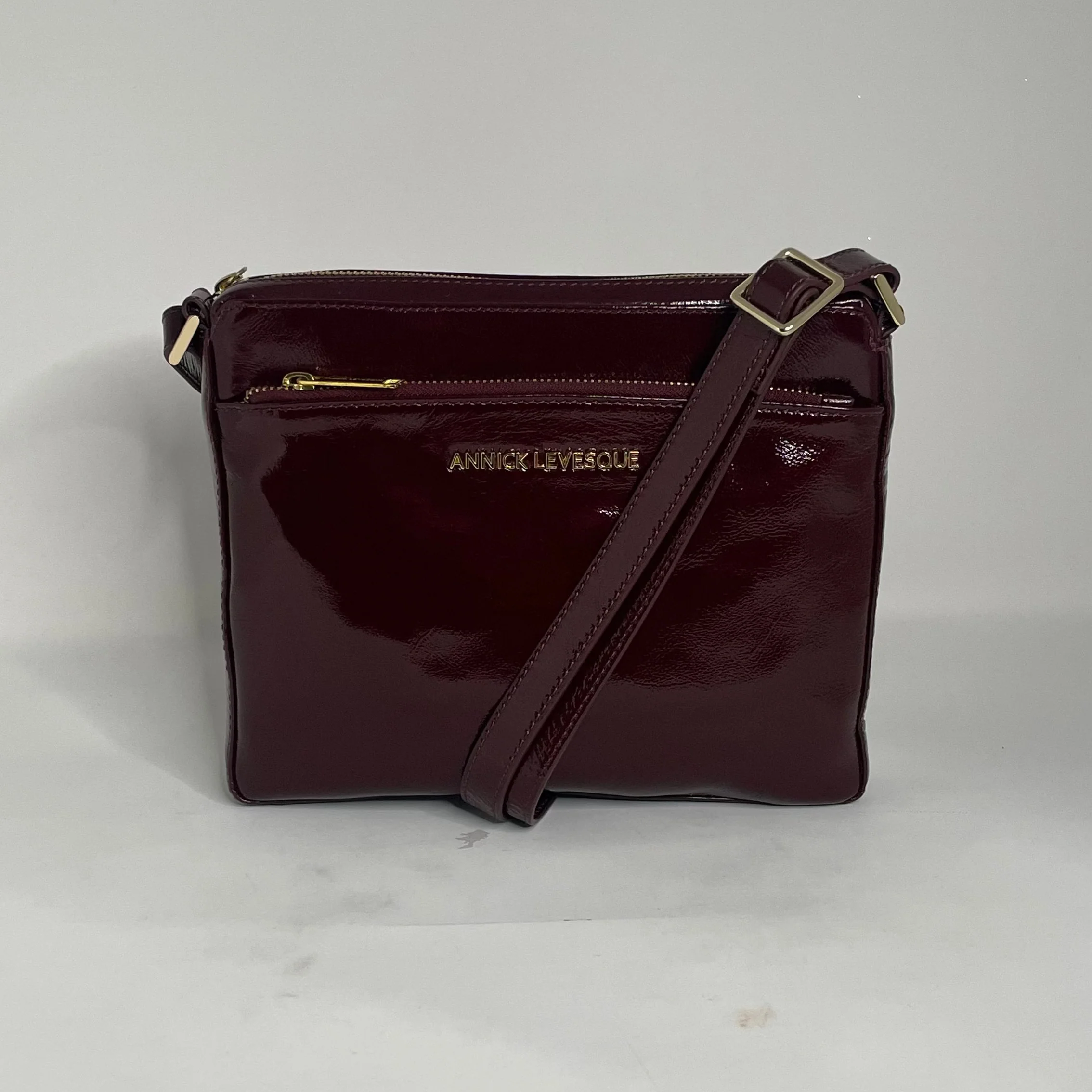 Sac à bandoulière rouge bordeaux foncé patin souple | Gisèle petit - Image 6