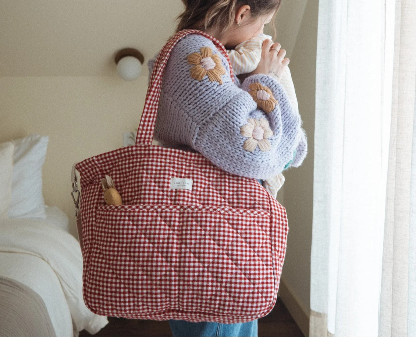 Sac à couches en coton biologique - Collection Vichy - Image 2
