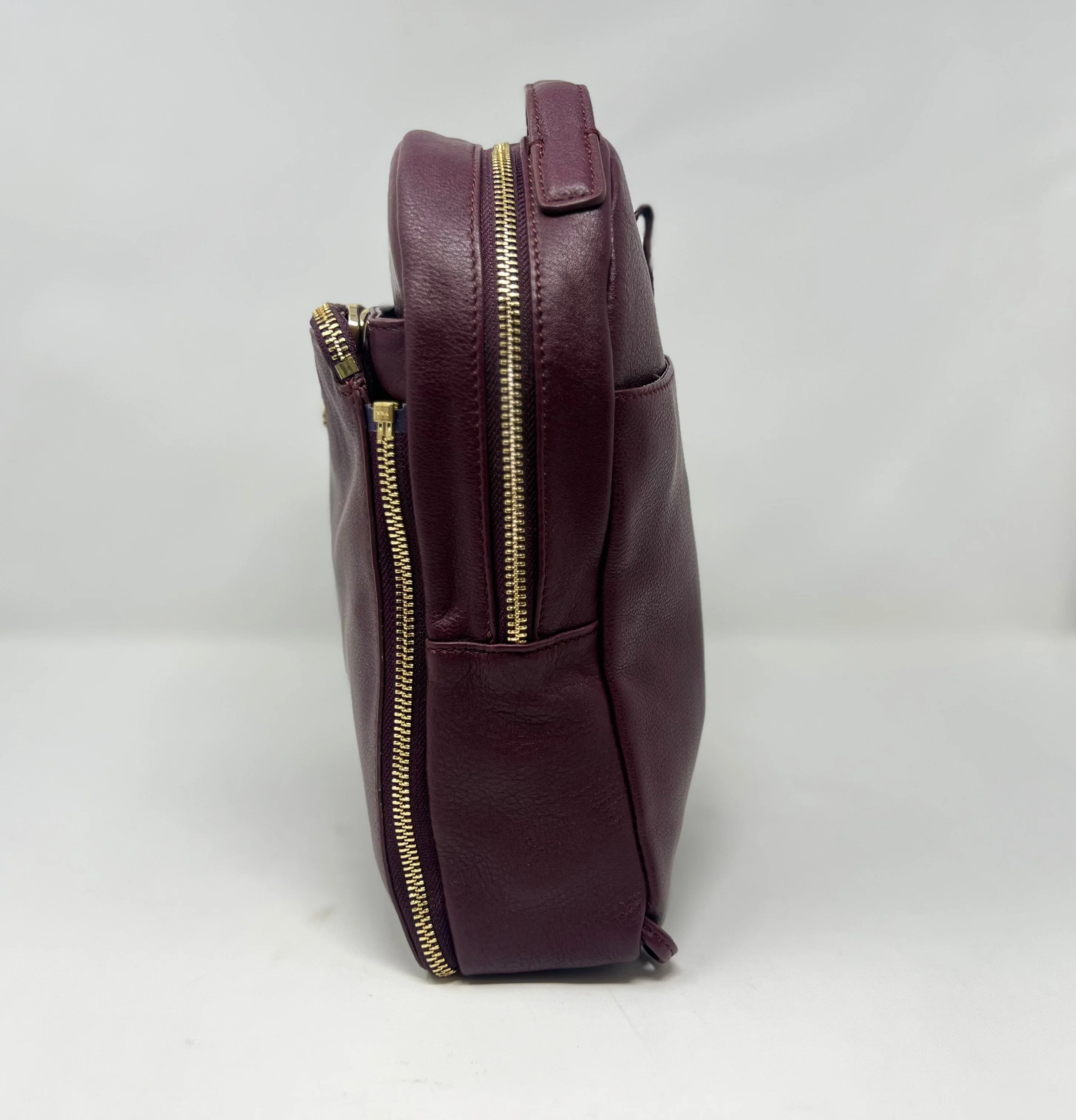 Sac à dos en Cuir Aubergine, Alice - Image 8